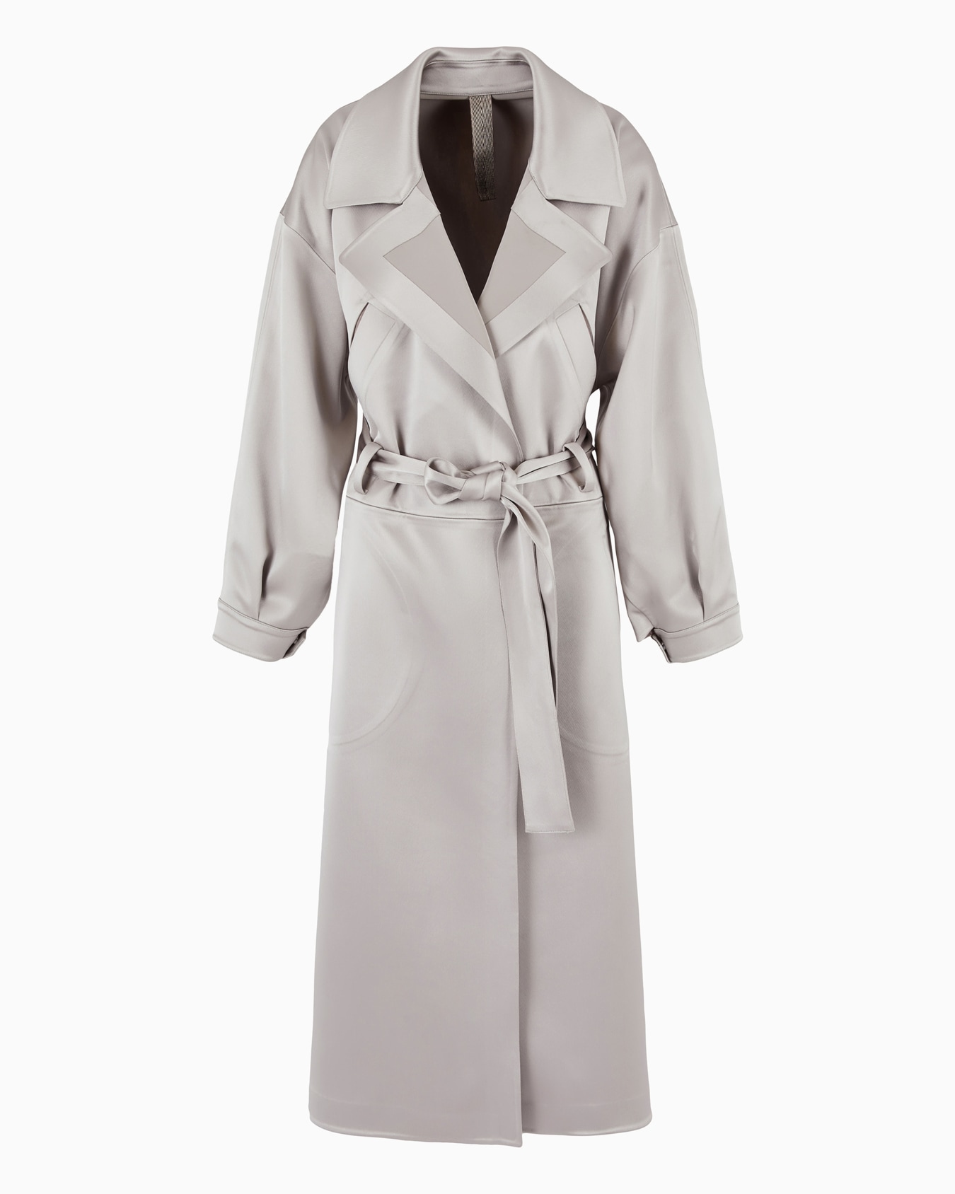 Technical duchess satin trench coat Slide 0