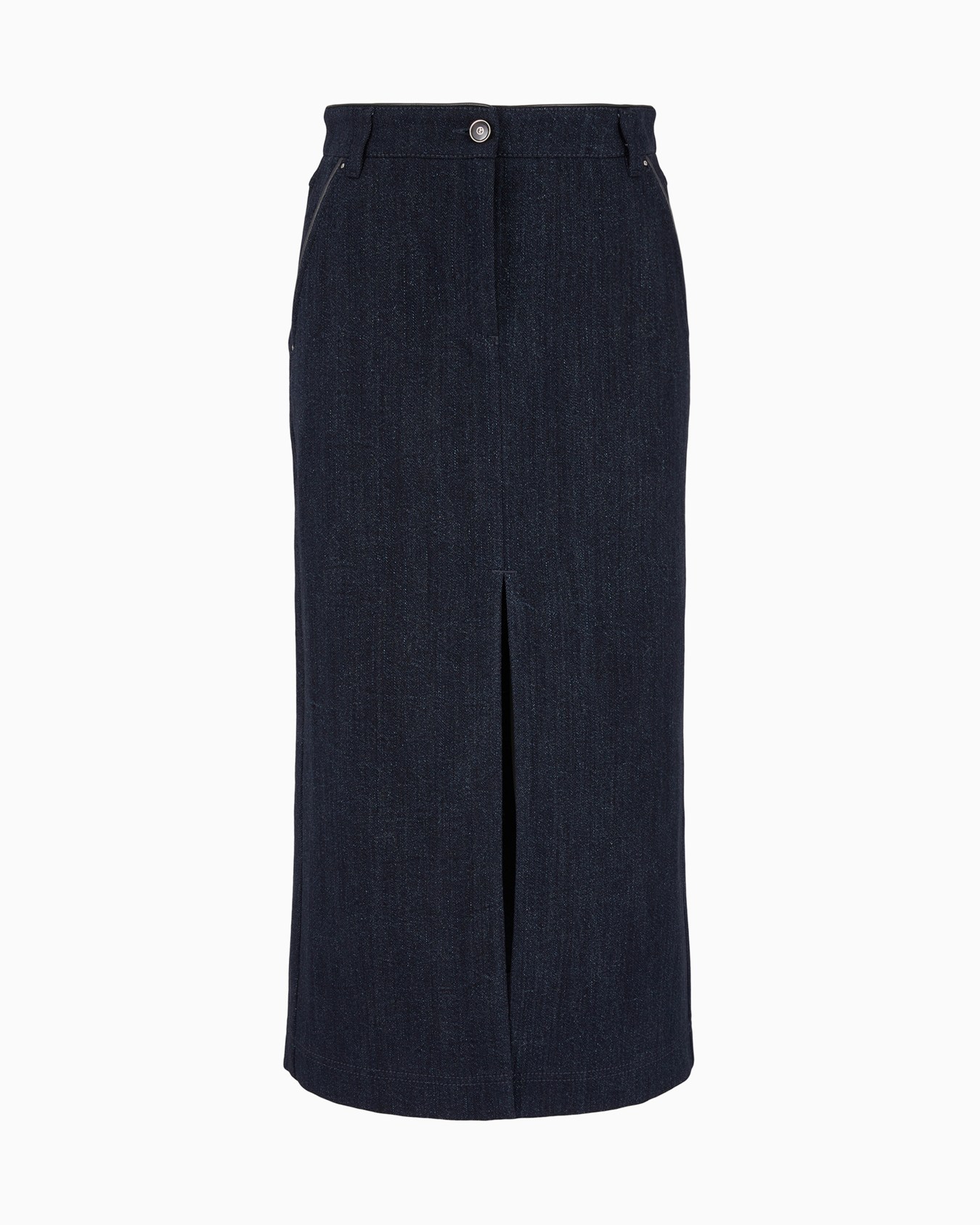 Denim Collection midi skirt in cotton and wool denim Slide 0