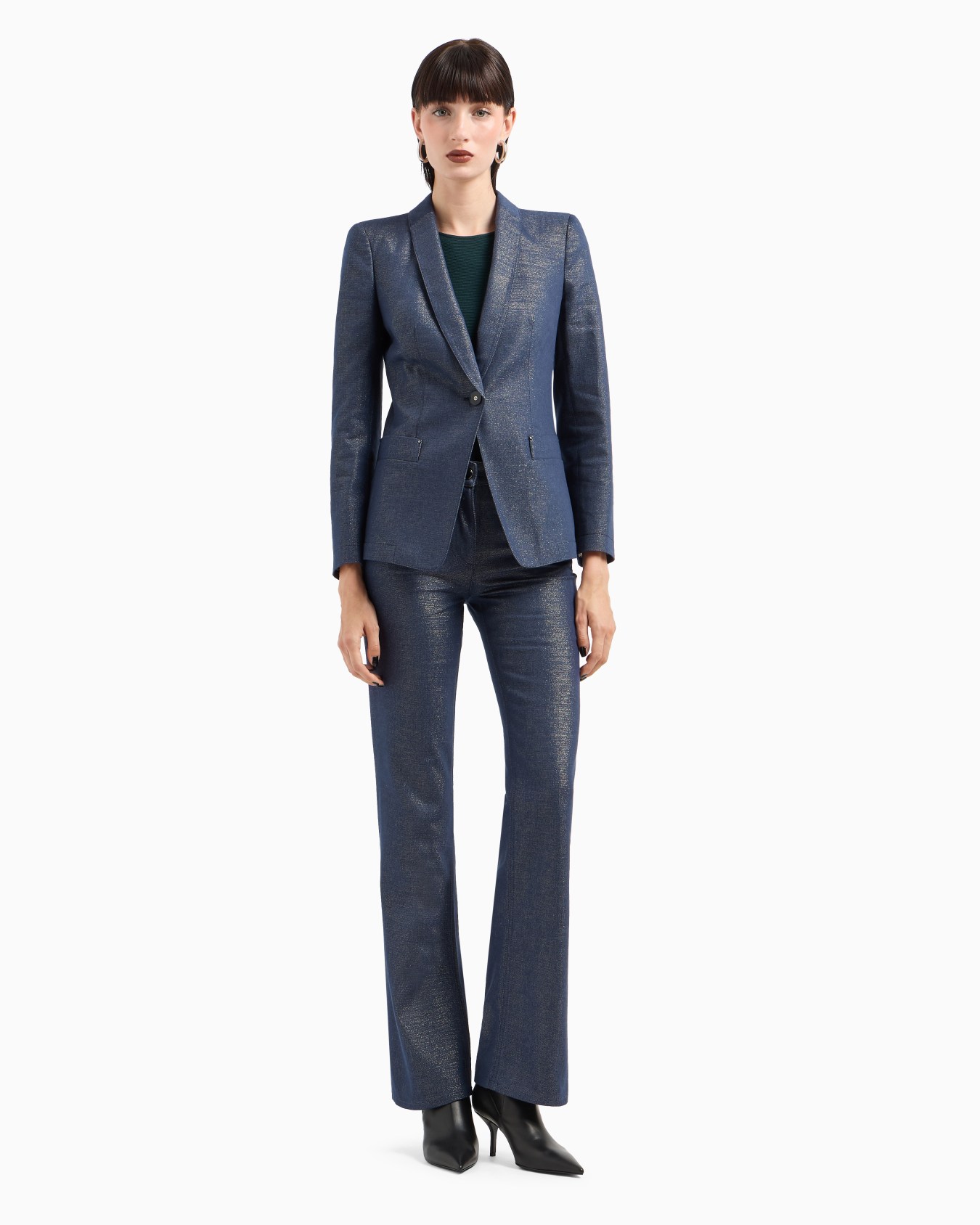 Pantalon 5 poches en denim de coton, viscose et lurex Collection Denim Diapositive 3