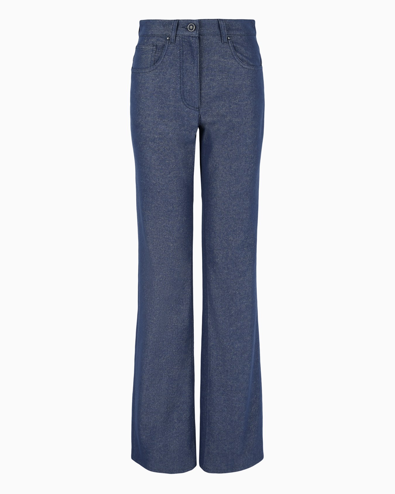 Pantalon 5 poches en denim de coton, viscose et lurex Collection Denim Diapositive 0