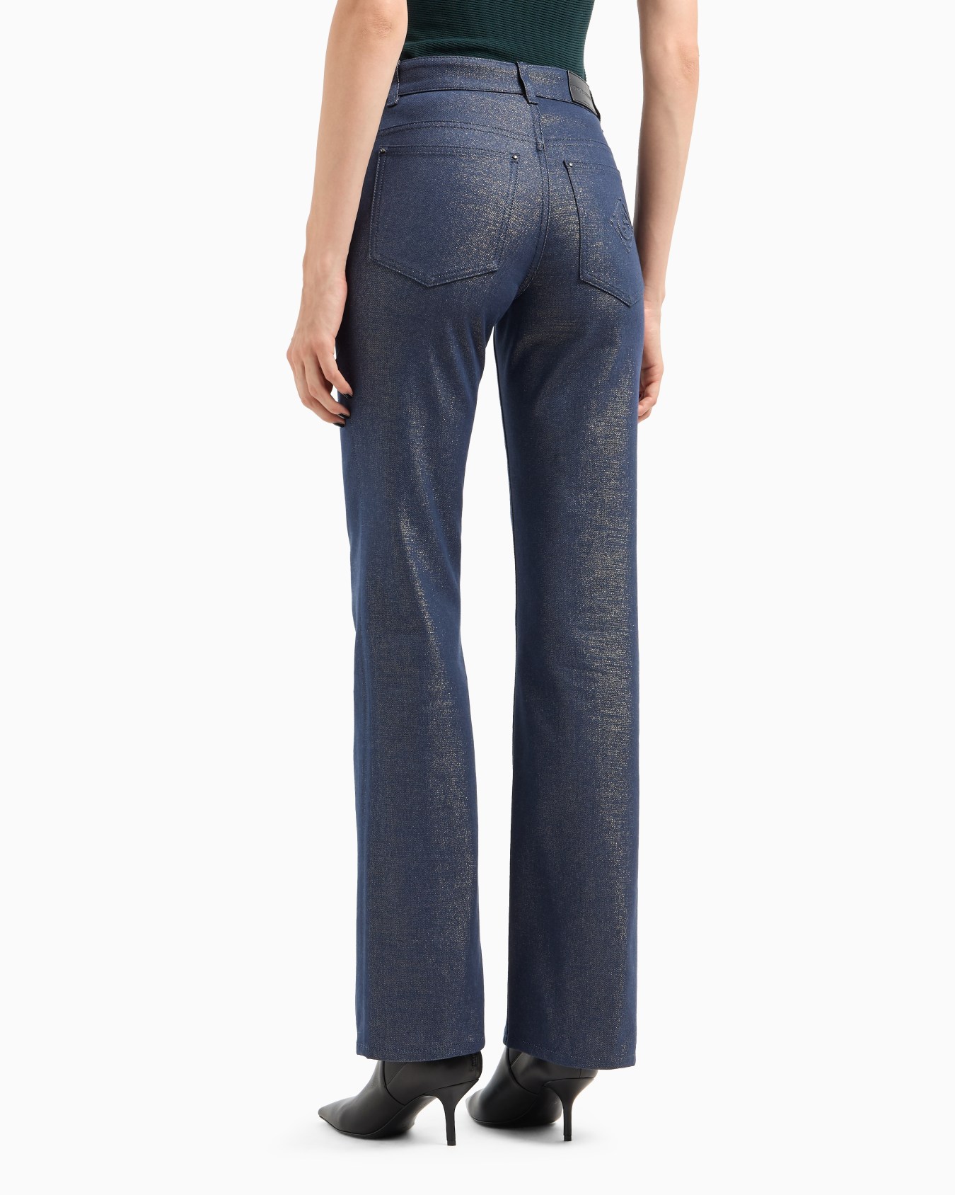 Pantalon 5 poches en denim de coton, viscose et lurex Collection Denim Diapositive 2
