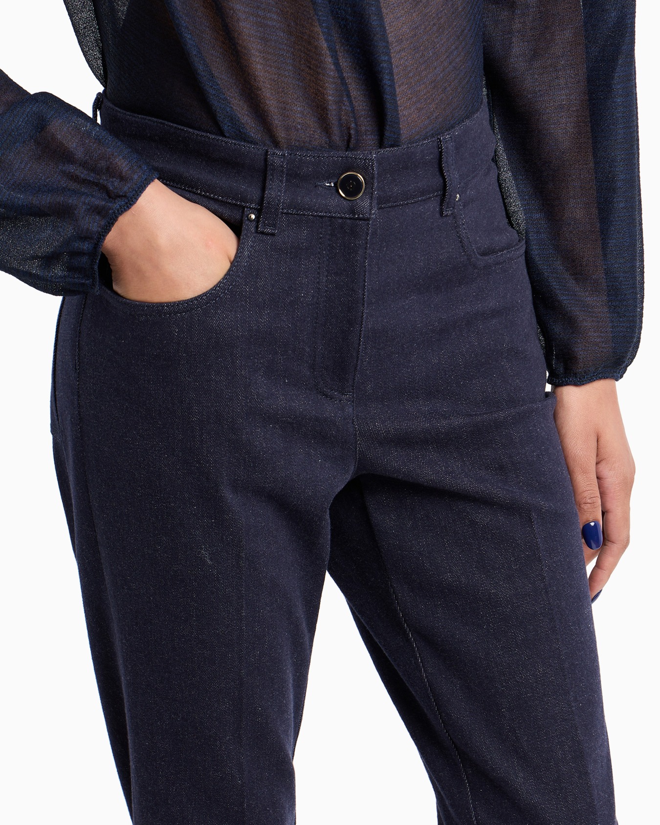 Pantalon 5 poches avec bas évasé en denim stretch Collection Denim Diapositive 5