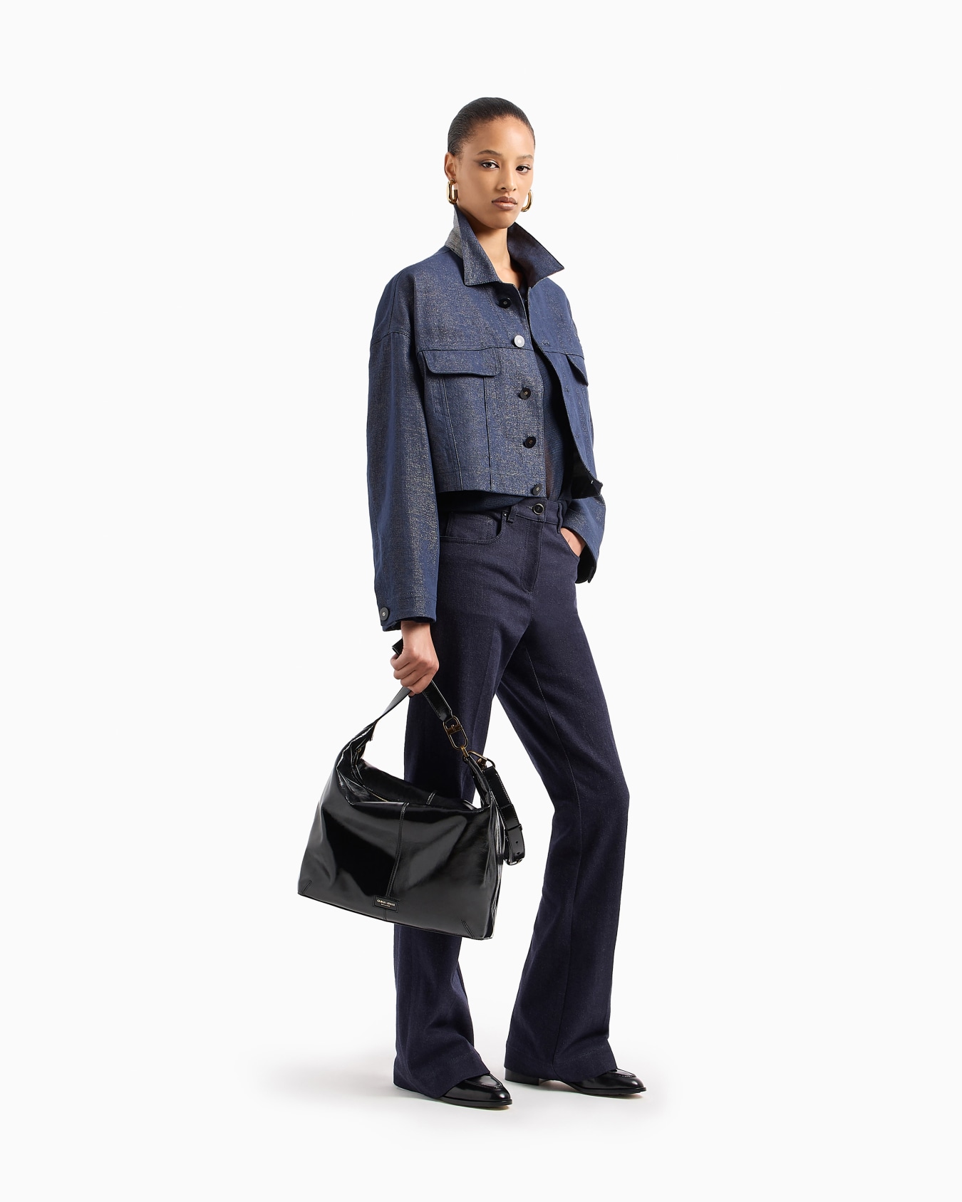 Pantalon 5 poches avec bas évasé en denim stretch Collection Denim Diapositive 2