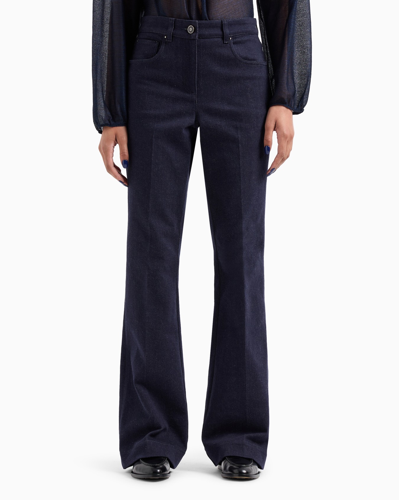 Pantalon 5 poches avec bas évasé en denim stretch Collection Denim Diapositive 4