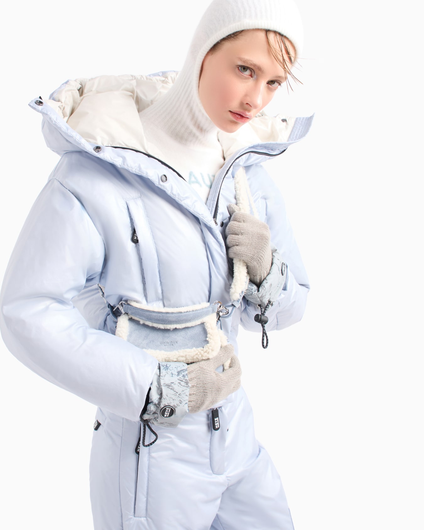 Giorgio Armani Neve padded jacket in pearlescent fabric Slide 5