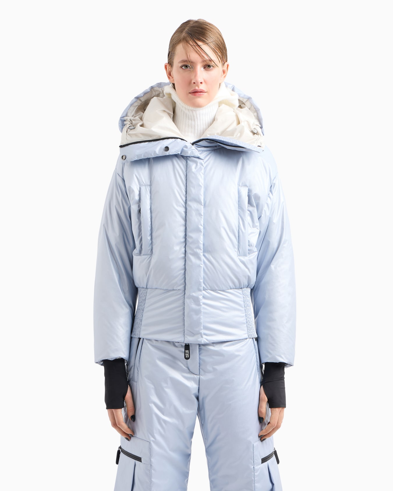 Giorgio Armani Neve padded jacket in pearlescent fabric Slide 1