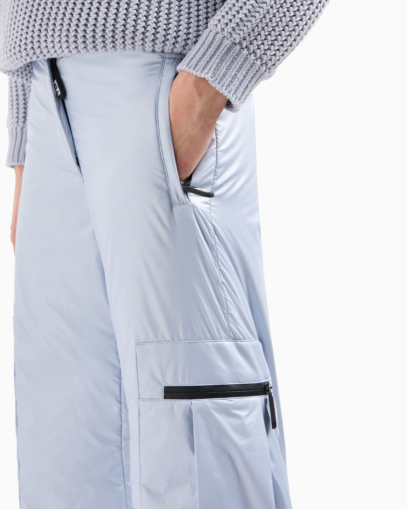 Giorgio Armani Neve padded trousers in pearlescent fabric Slide 4