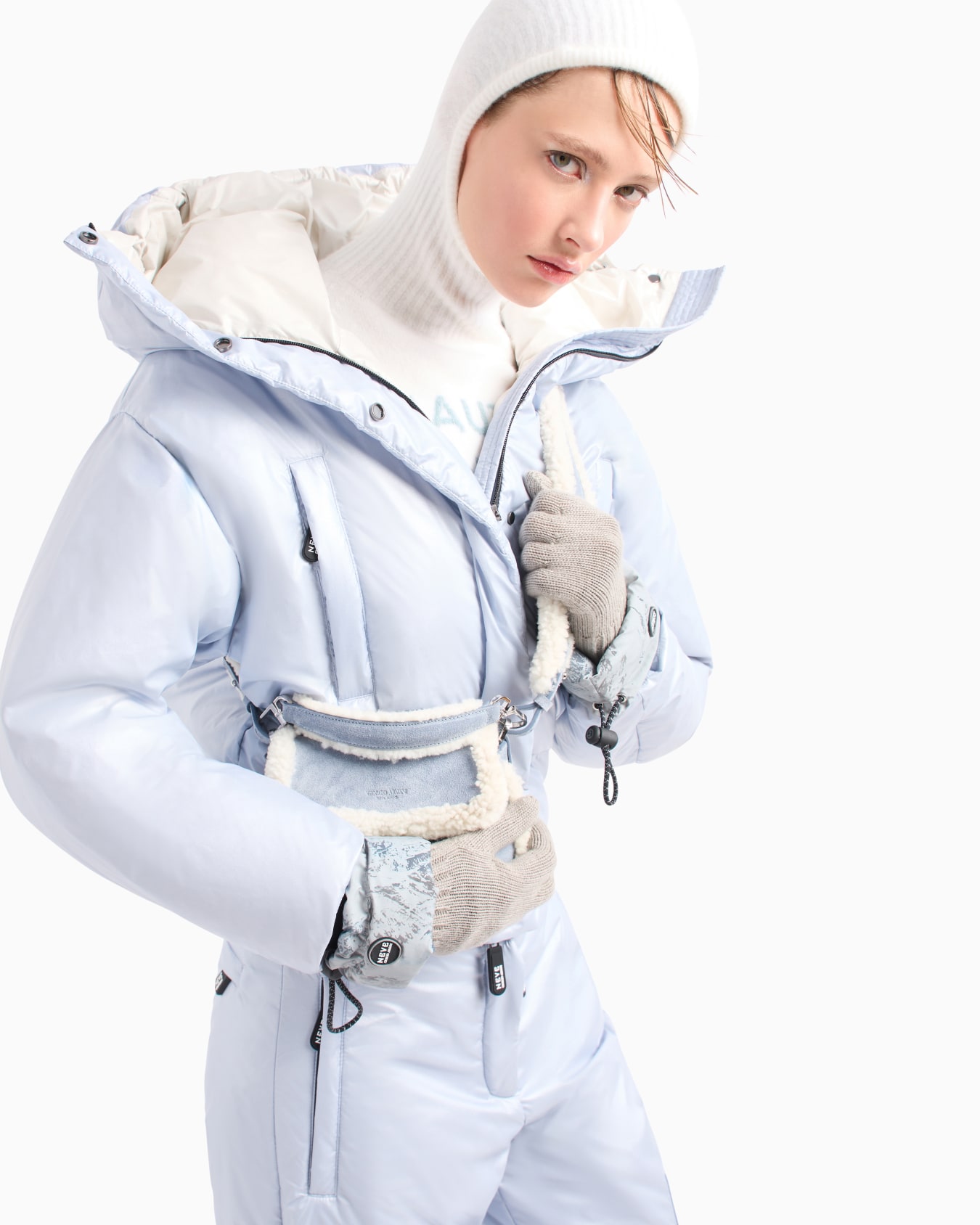 Giorgio Armani Neve padded trousers in pearlescent fabric Slide 6