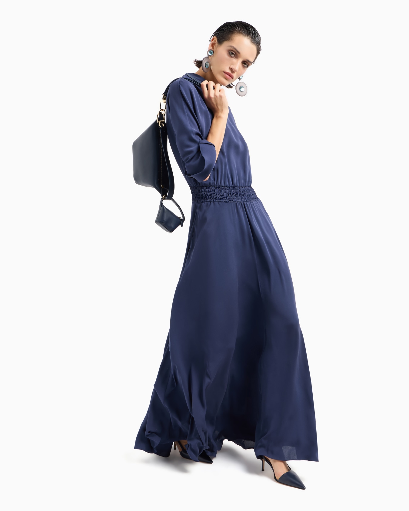 ASV triple silk georgette long dress Slide 3