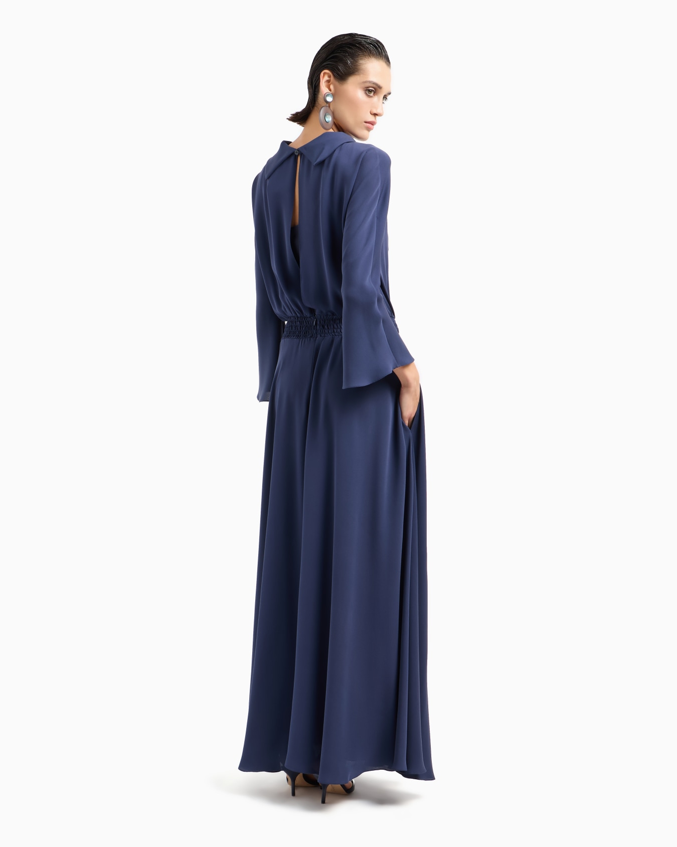 ASV triple silk georgette long dress Slide 2