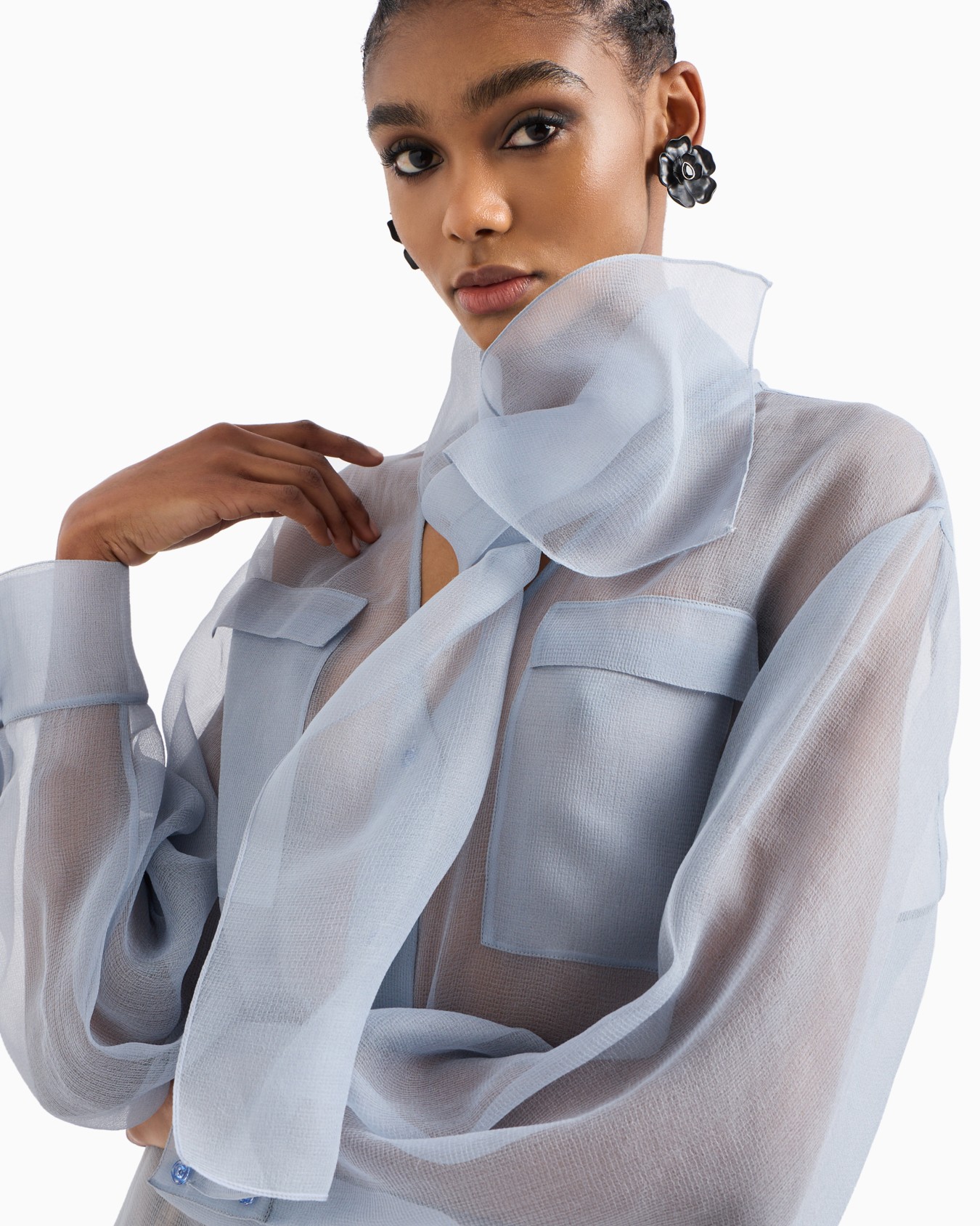 Camisa en organza de seda Diapositiva 5