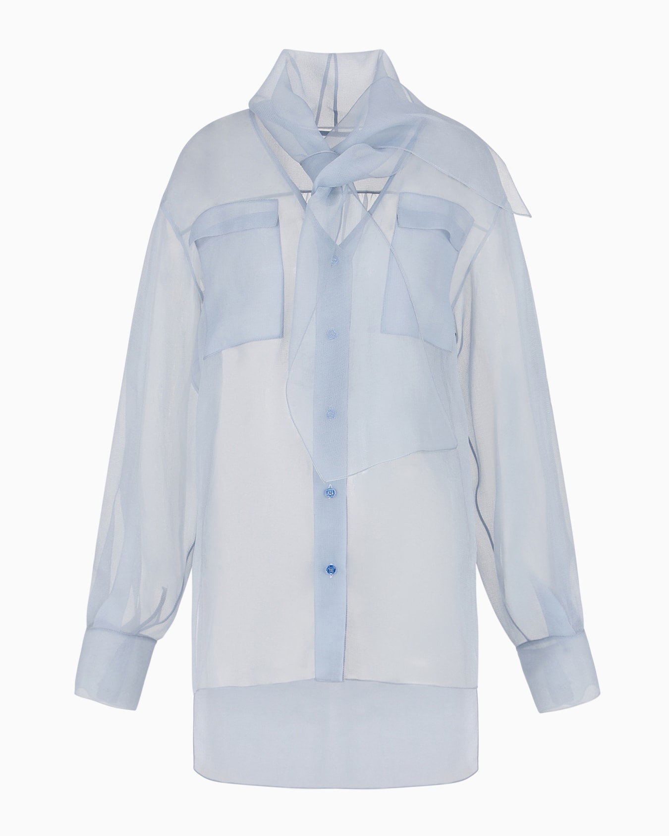 Camisa en organza de seda Diapositiva 0