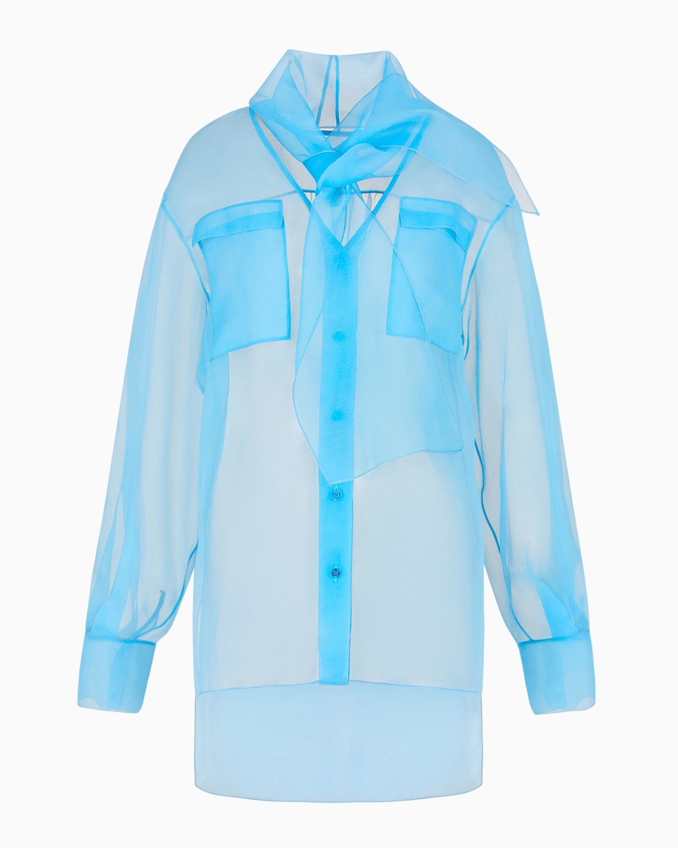 Silk-organza shirt Slide 0