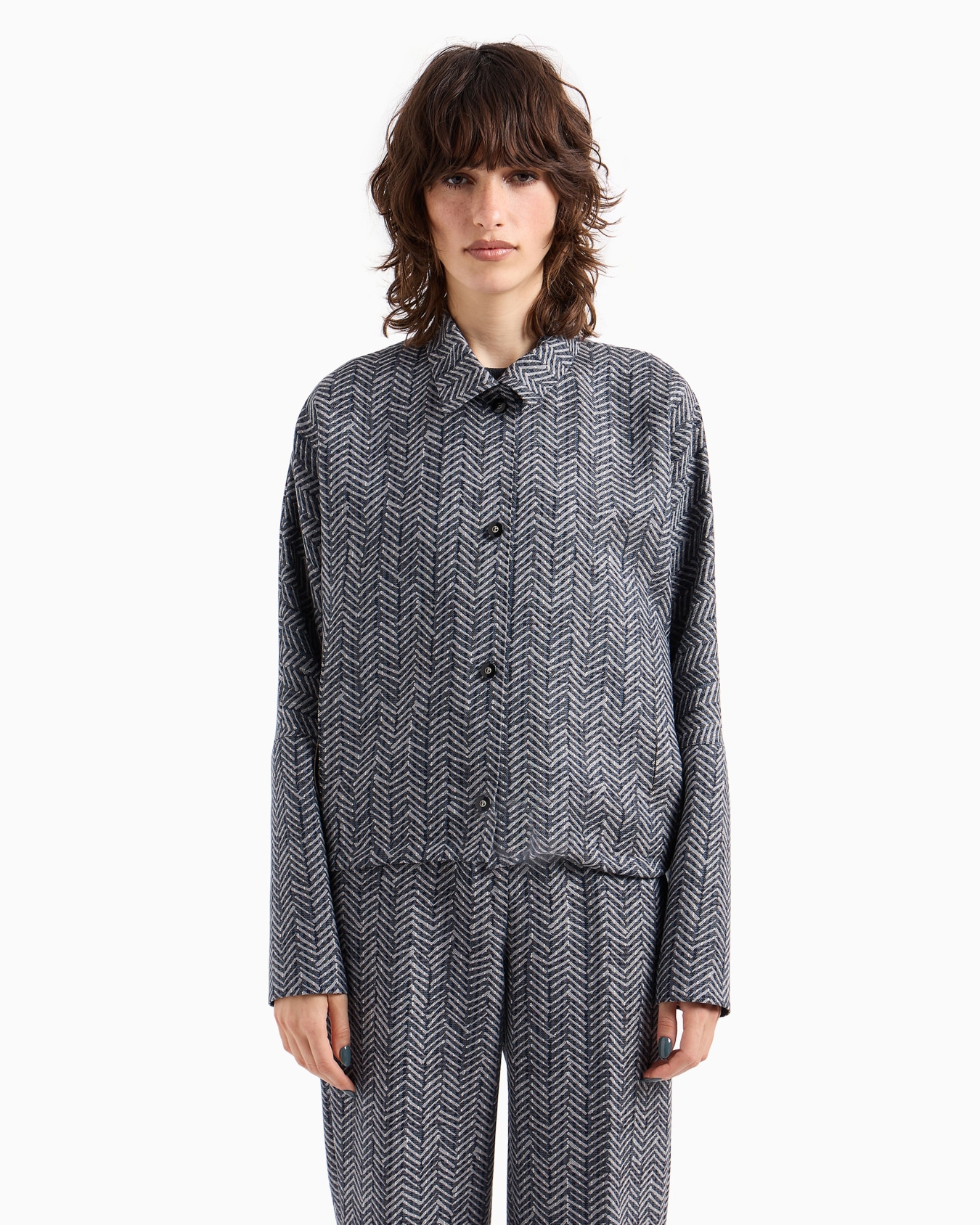 Blouson en gabardine de laine vierge chevron Diapositive 2