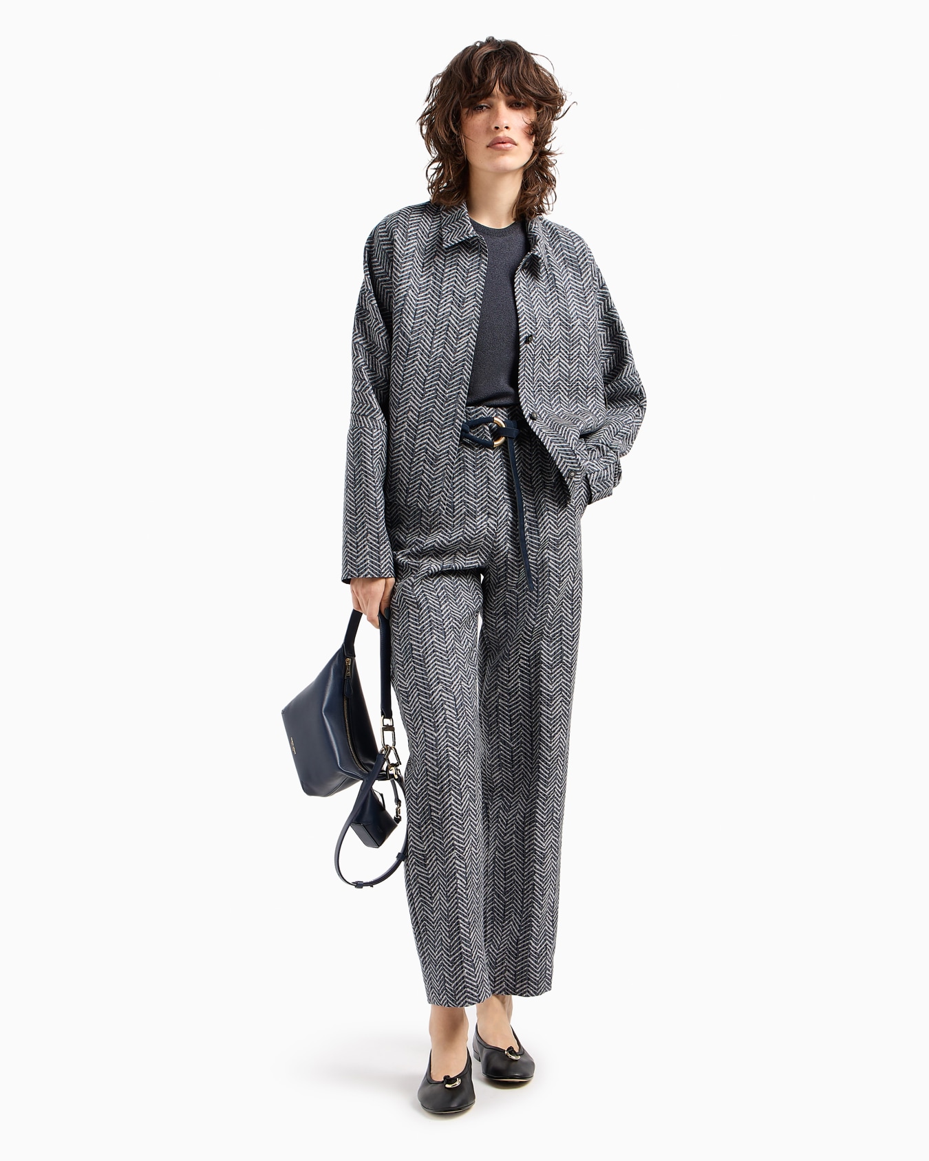 Blouson en gabardine de laine vierge chevron Diapositive 4