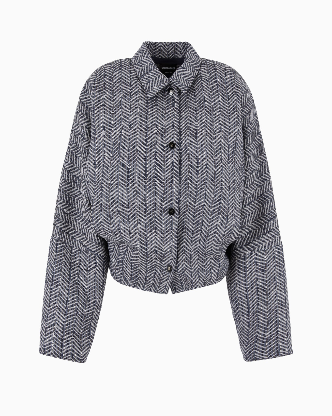 Blouson en gabardine de laine vierge chevron Diapositive 0
