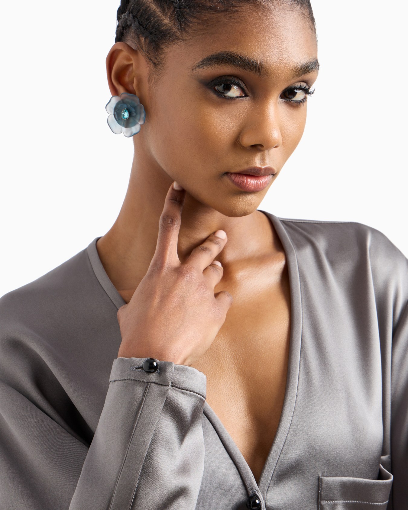 Shirt in double-sided silk satin Slide 5