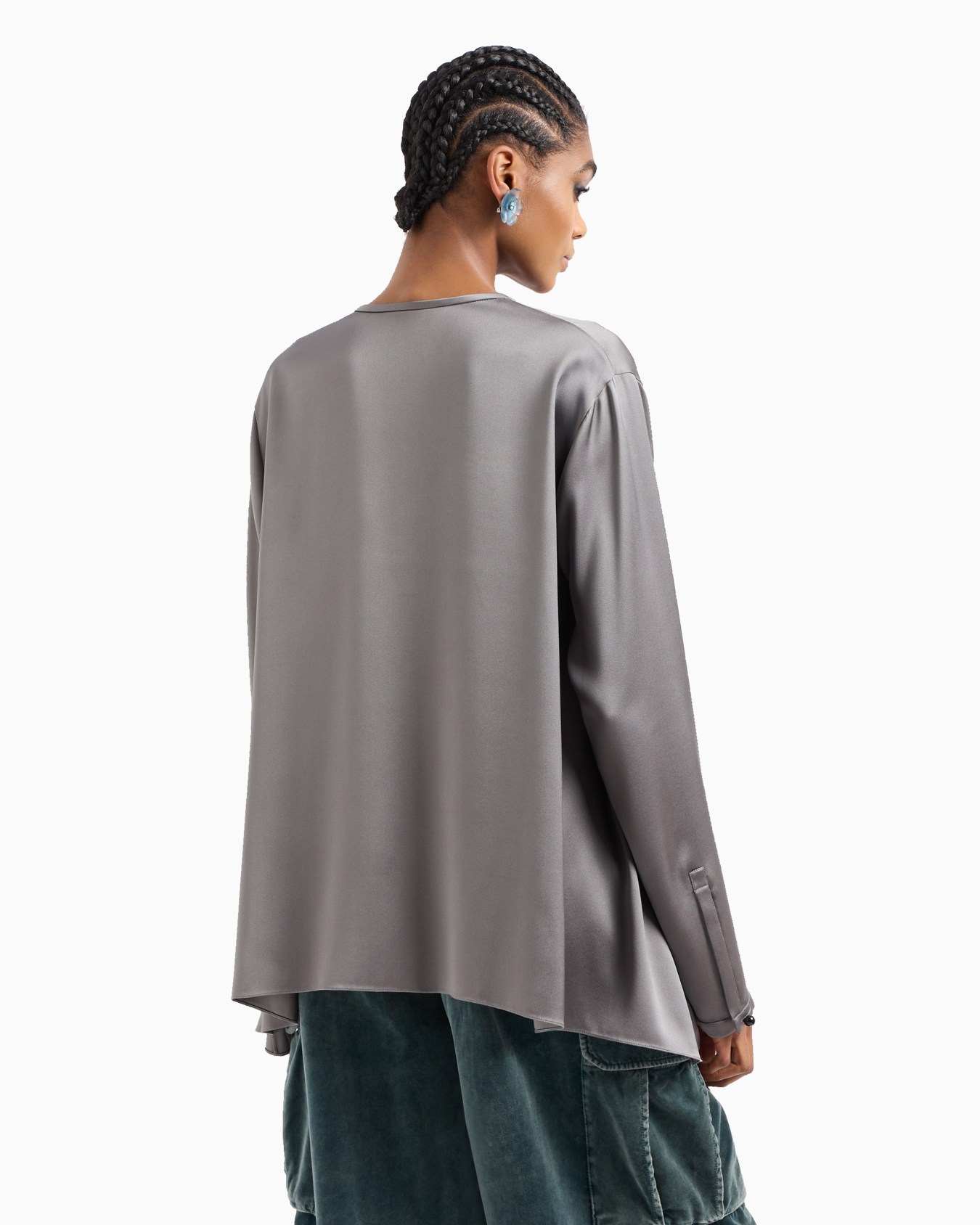 Shirt in double-sided silk satin Slide 3