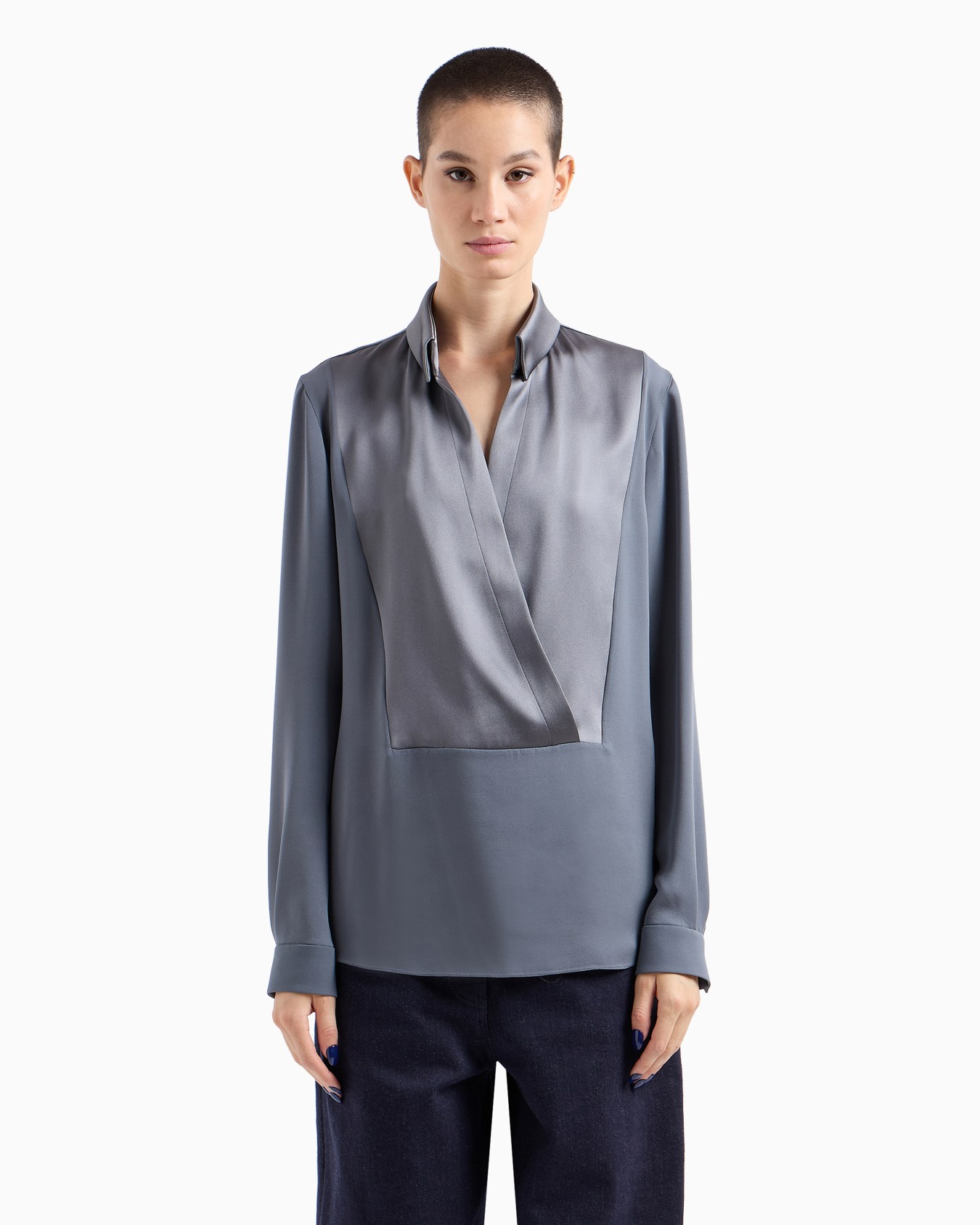 Camisa body de georgette con gemelos | Elisabetta Franchi