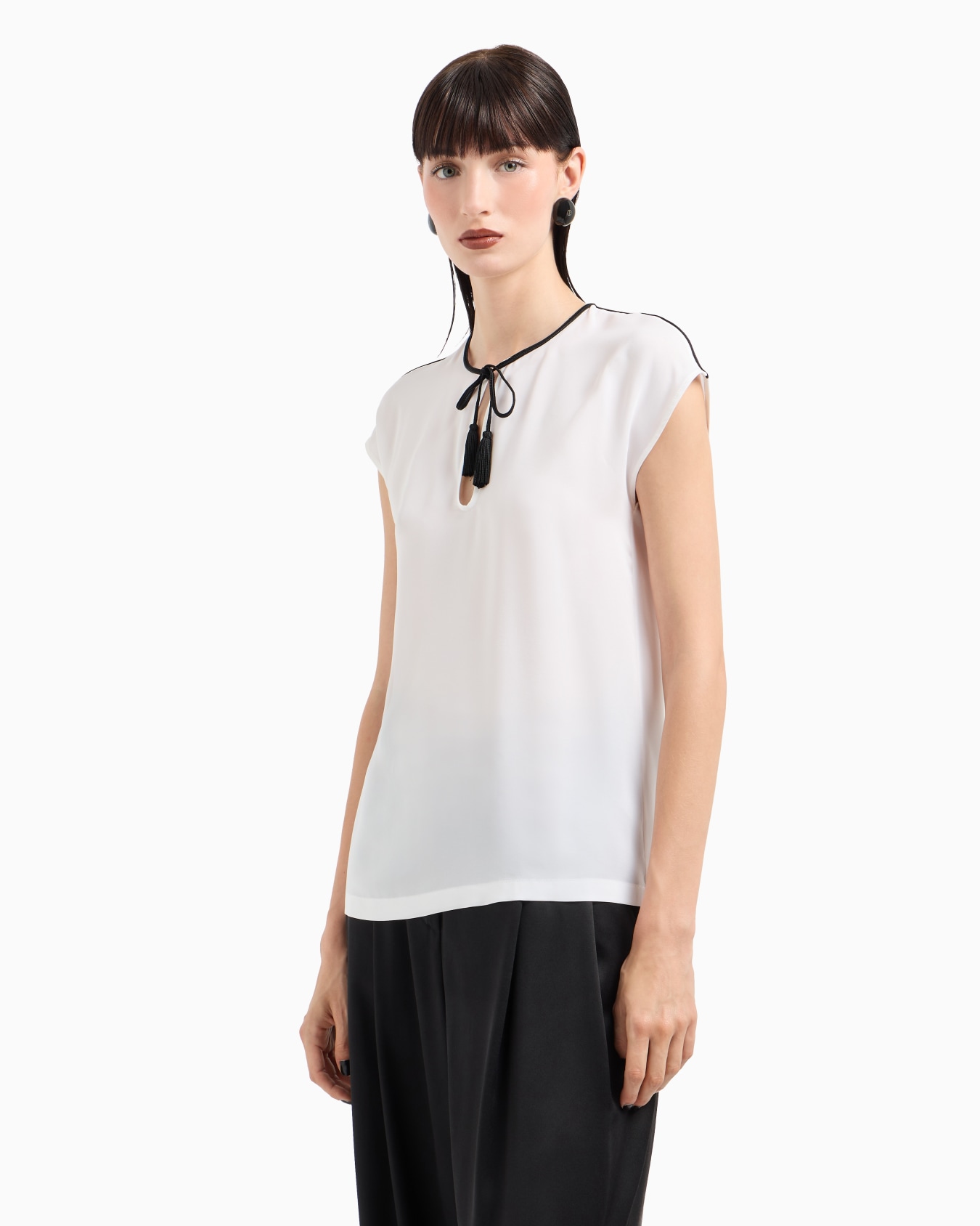 Blouse in double silk georgette Slide 1