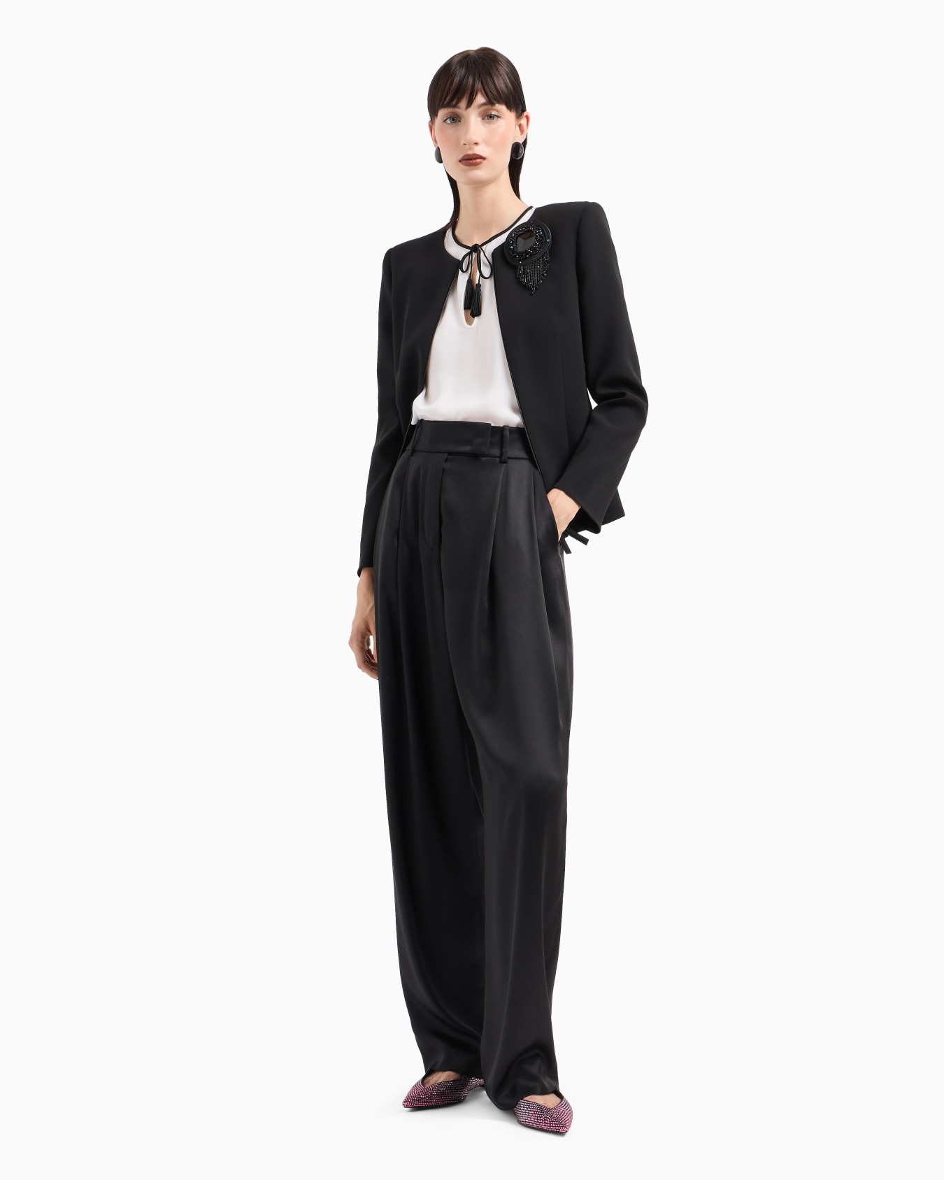Blouse in double silk georgette Slide 3