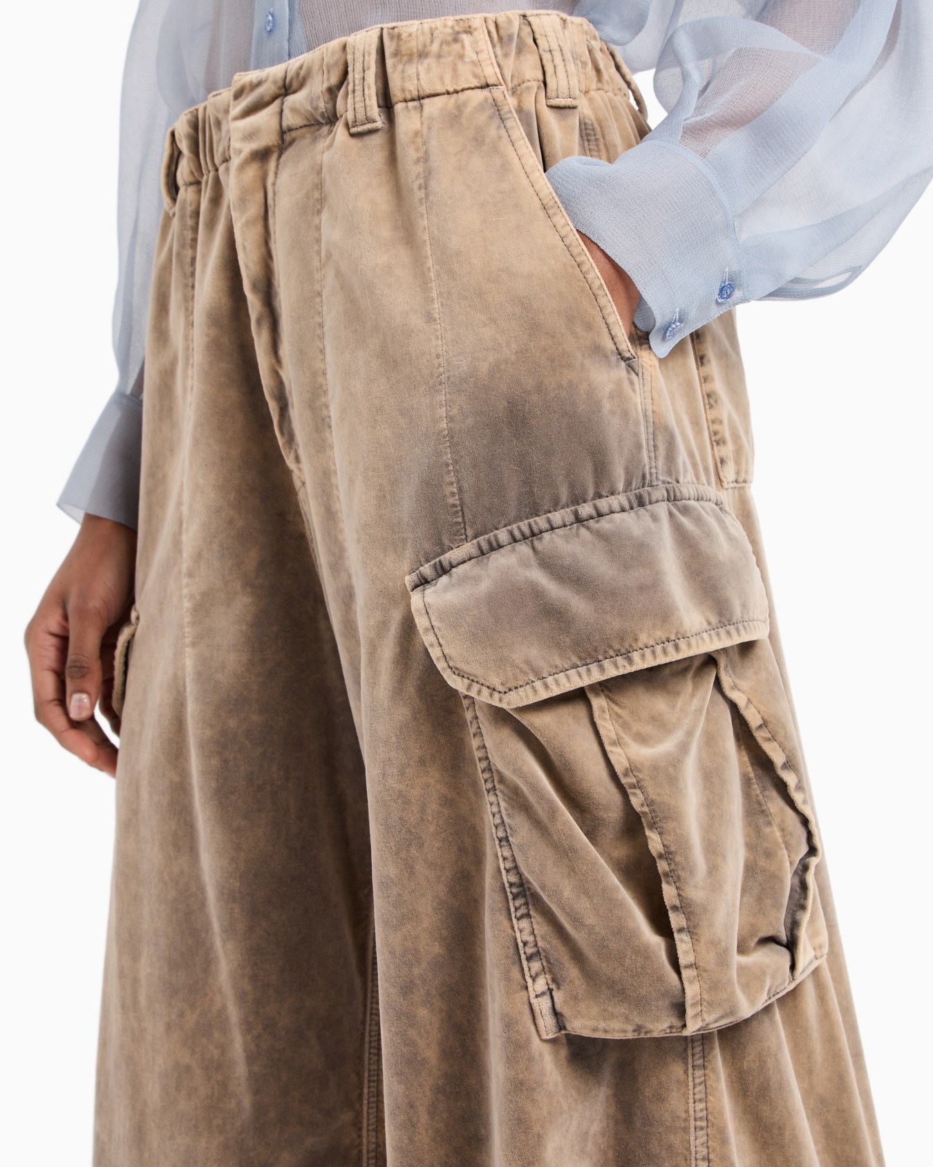 Pantaloni cargo in velluto di cotone Slide 5