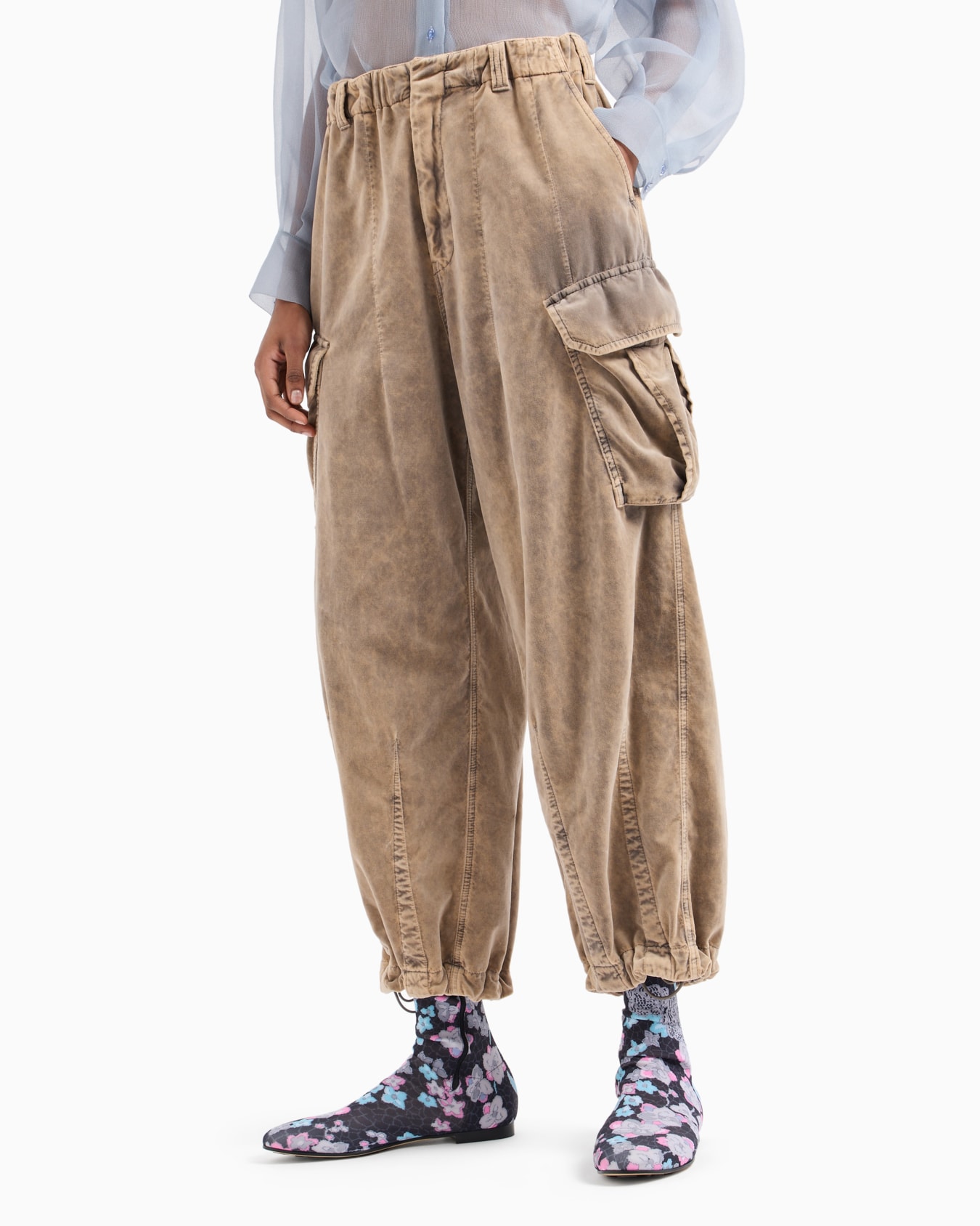 Pantaloni cargo in velluto di cotone Slide 2