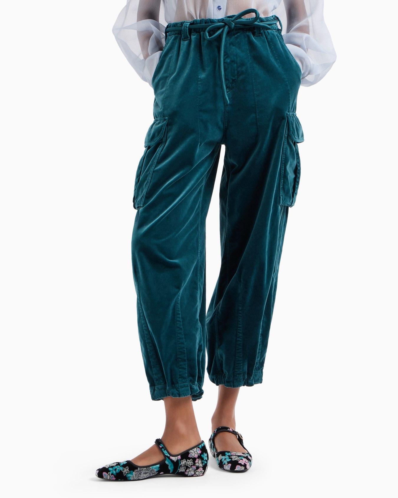 Pantalon cargo en velours de coton Diapositive 2