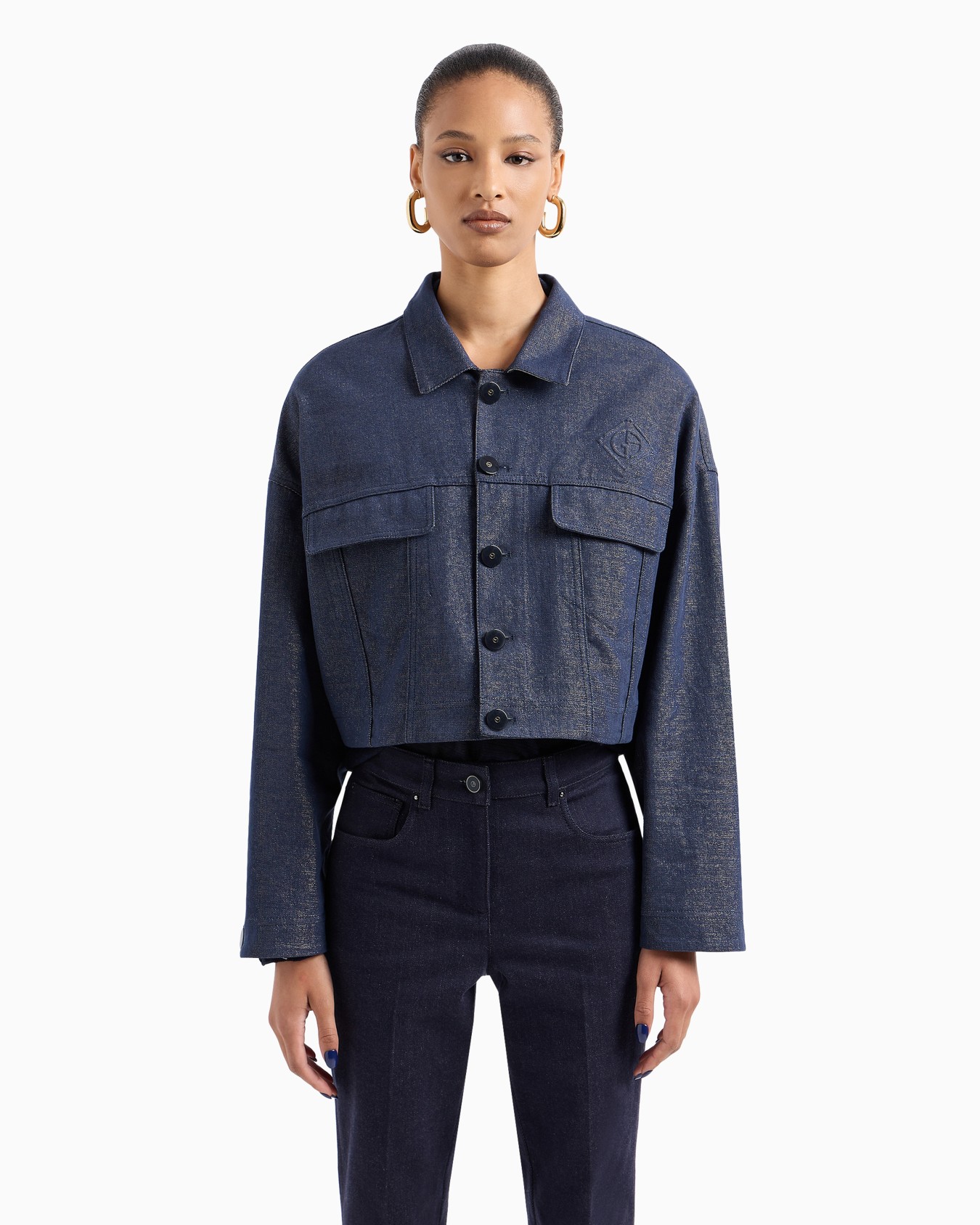 Denim Collection blouson cotton, viscose and lurex denim Slide 2