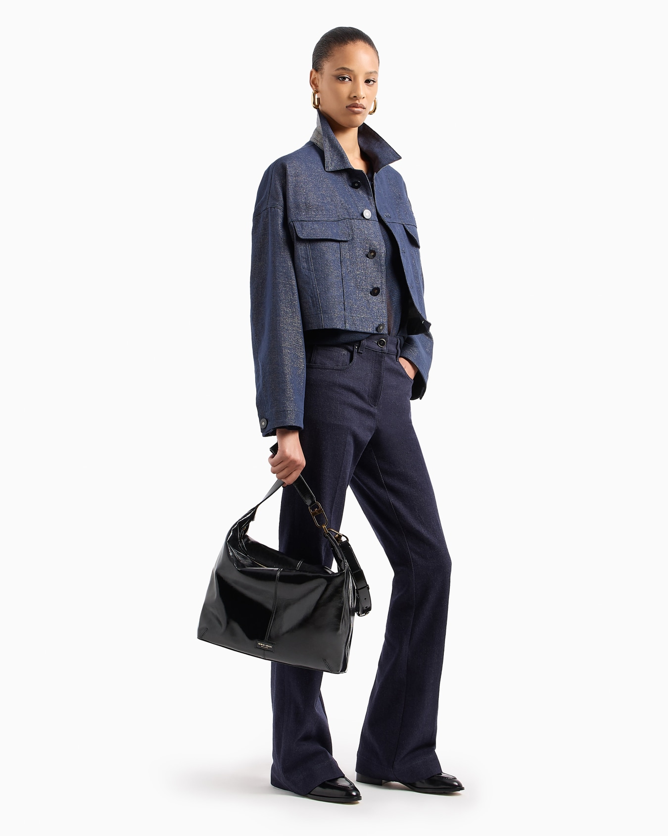 Denim Collection blouson cotton, viscose and lurex denim Slide 4