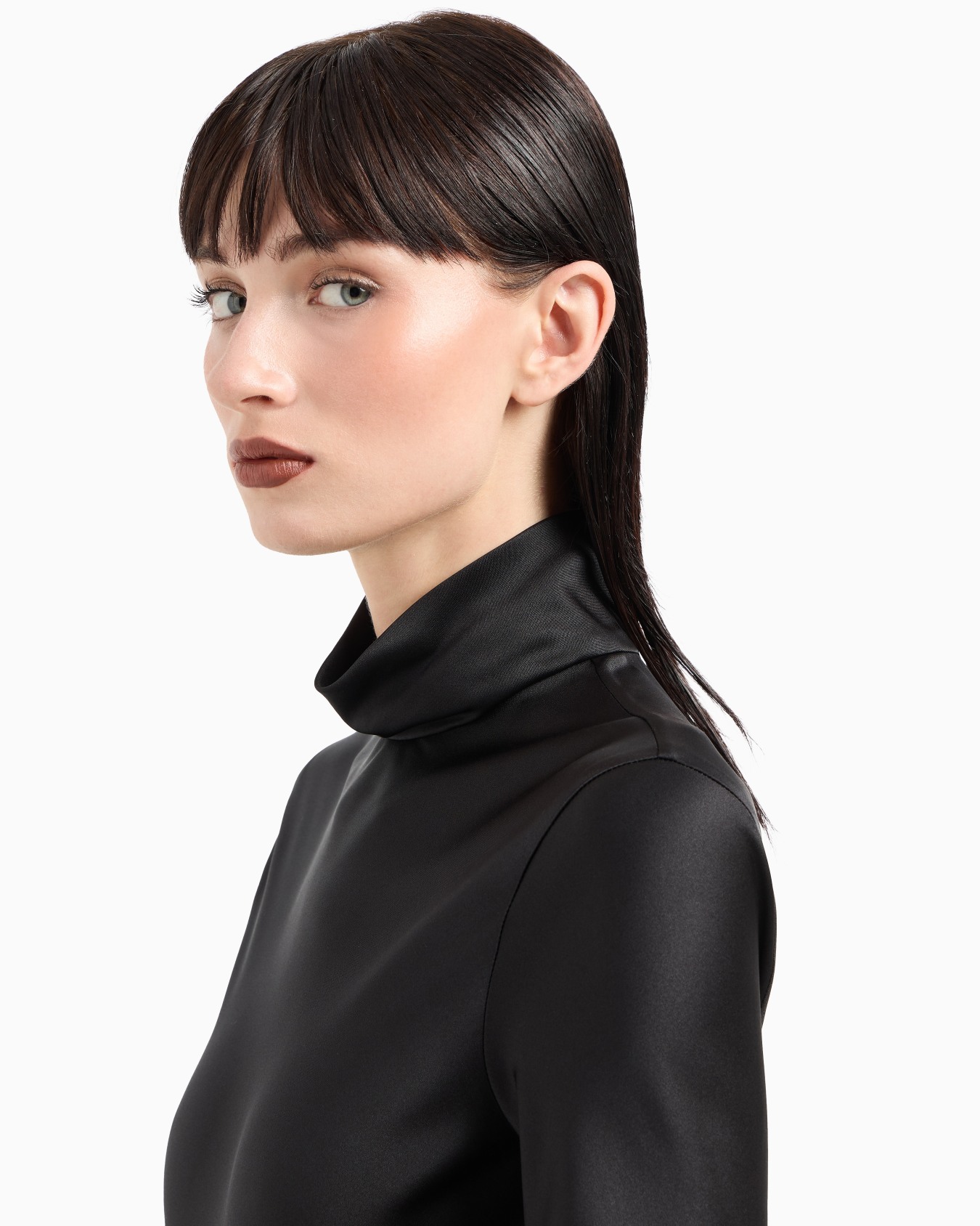 Long-sleeved blouse in silk double satin Slide 4