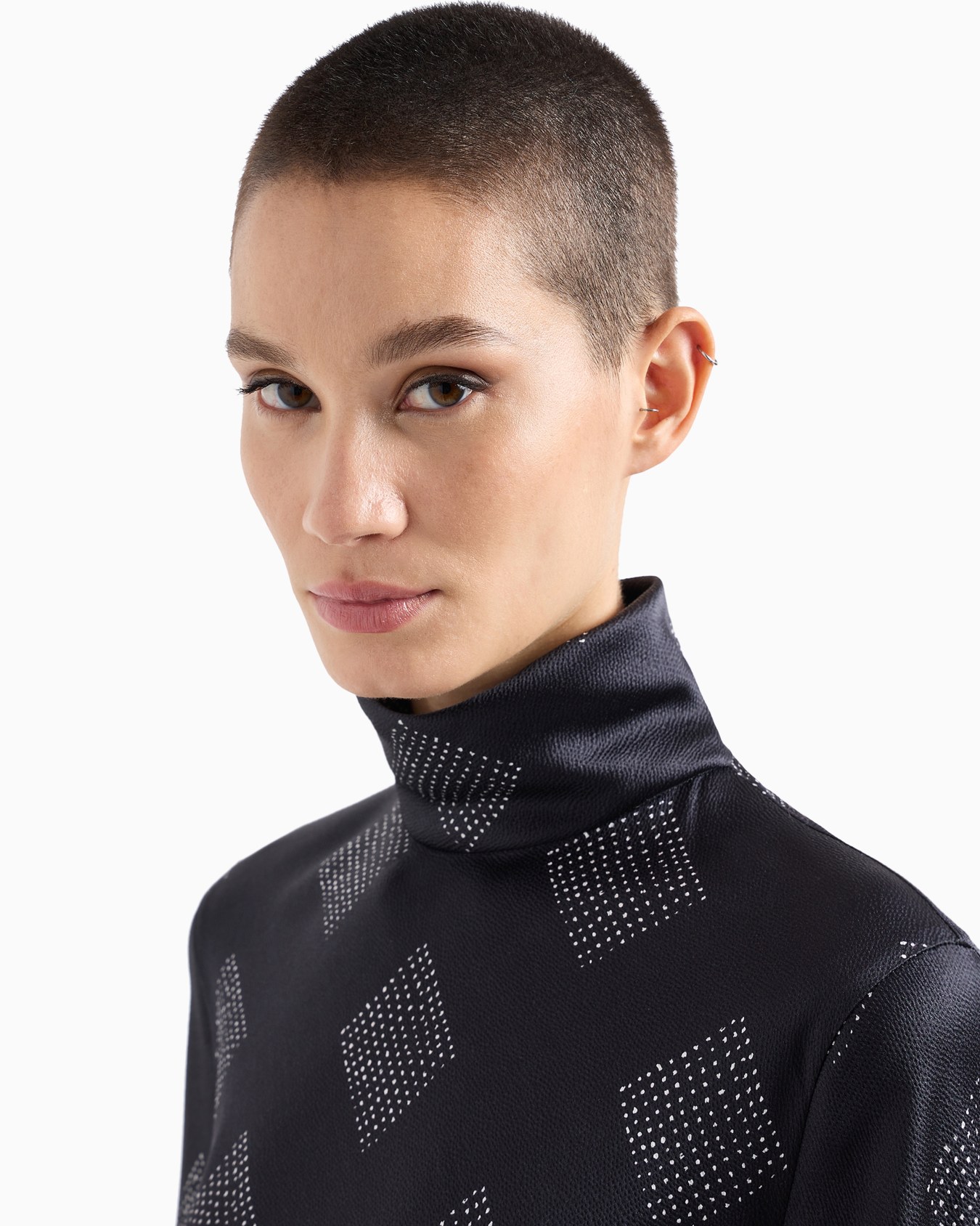 Blouse à manches longues en créponne de soie imprimée Diapositive 5