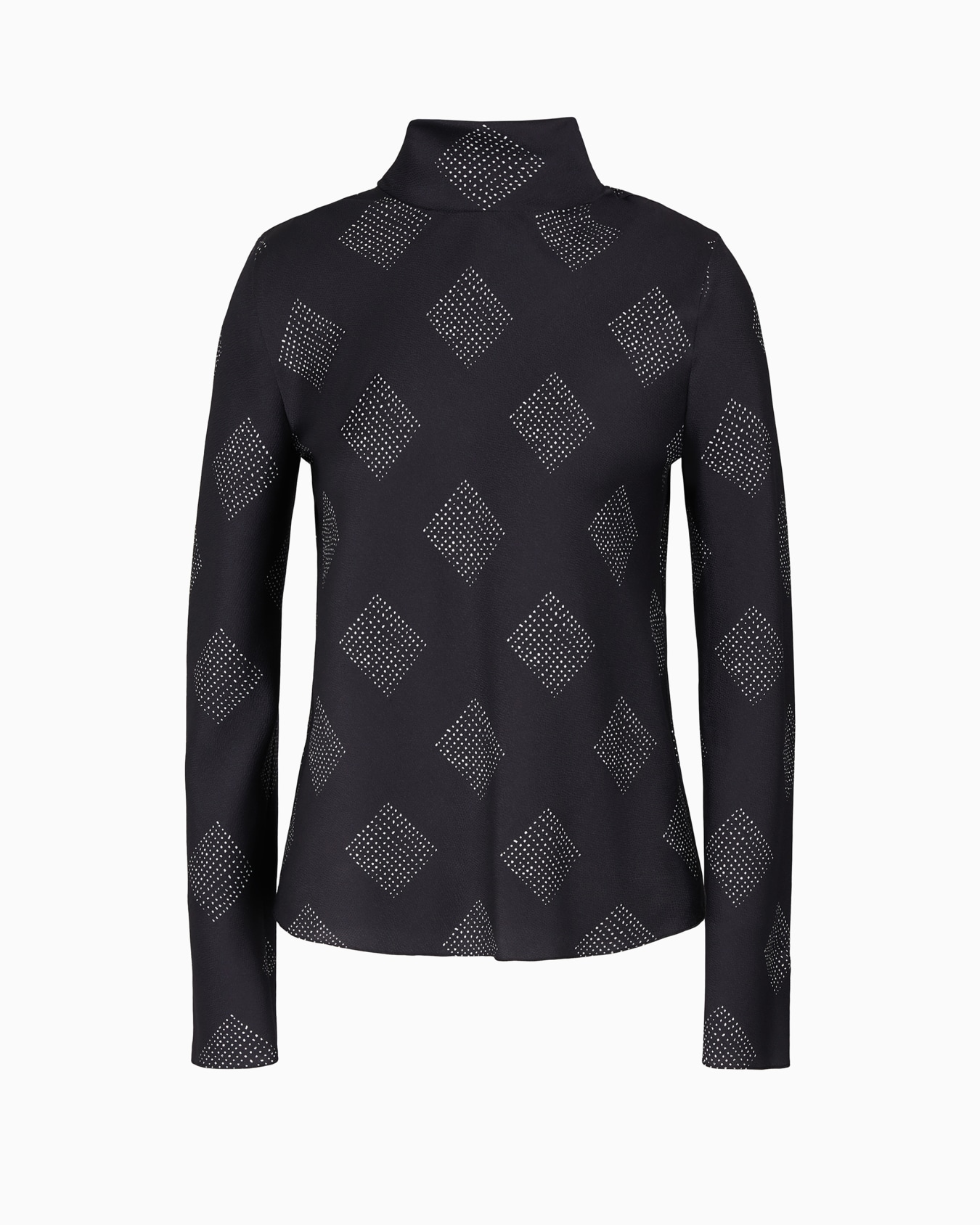 Blouse à manches longues en créponne de soie imprimée Diapositive 0