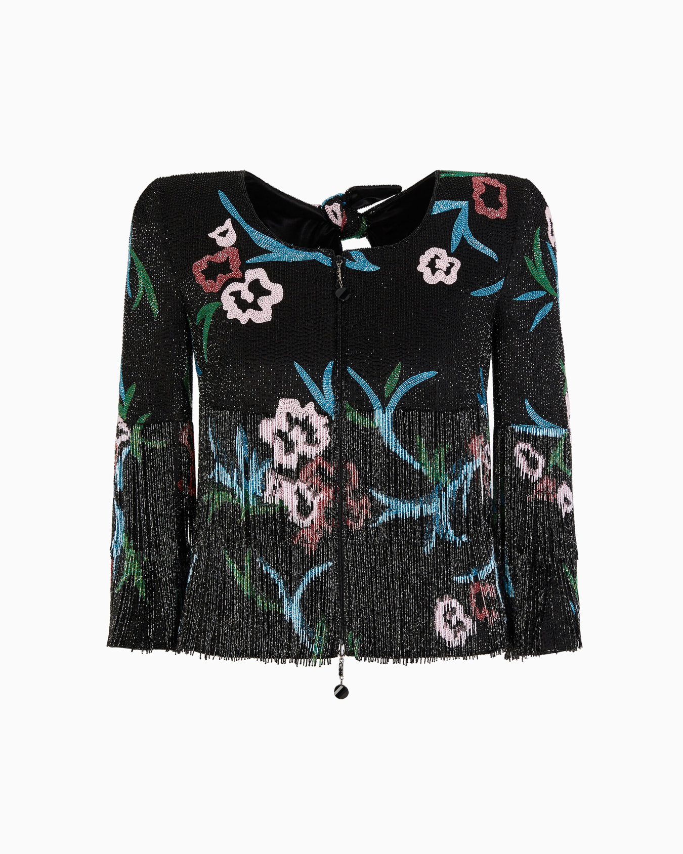Silk-organza jacket with floral embroidery Slide 0