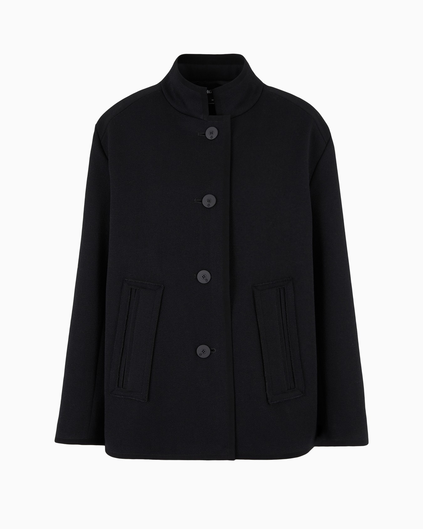 Single-breasted wool-blend cropped pea coat Slide 0