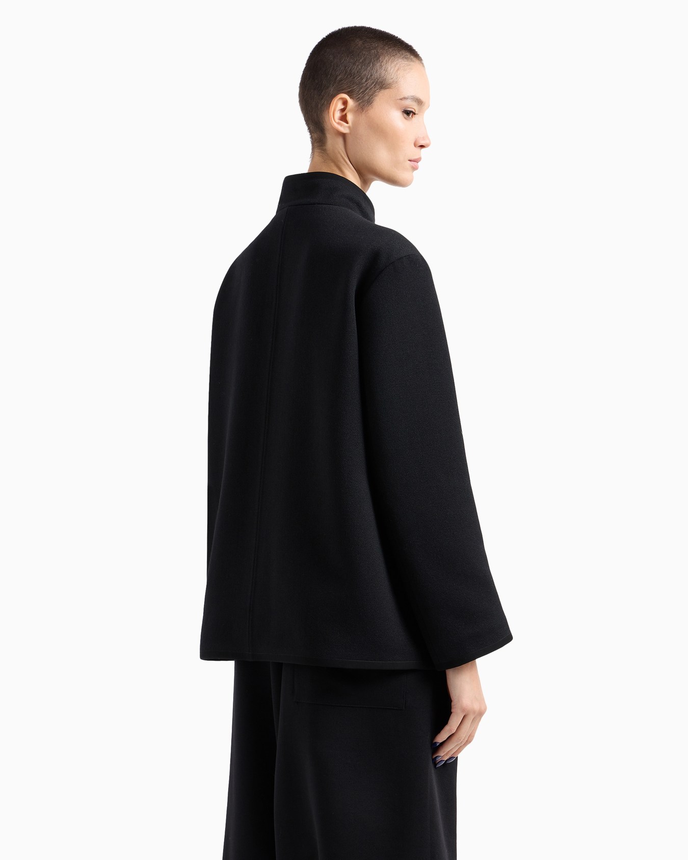 Single-breasted wool-blend cropped pea coat Slide 2