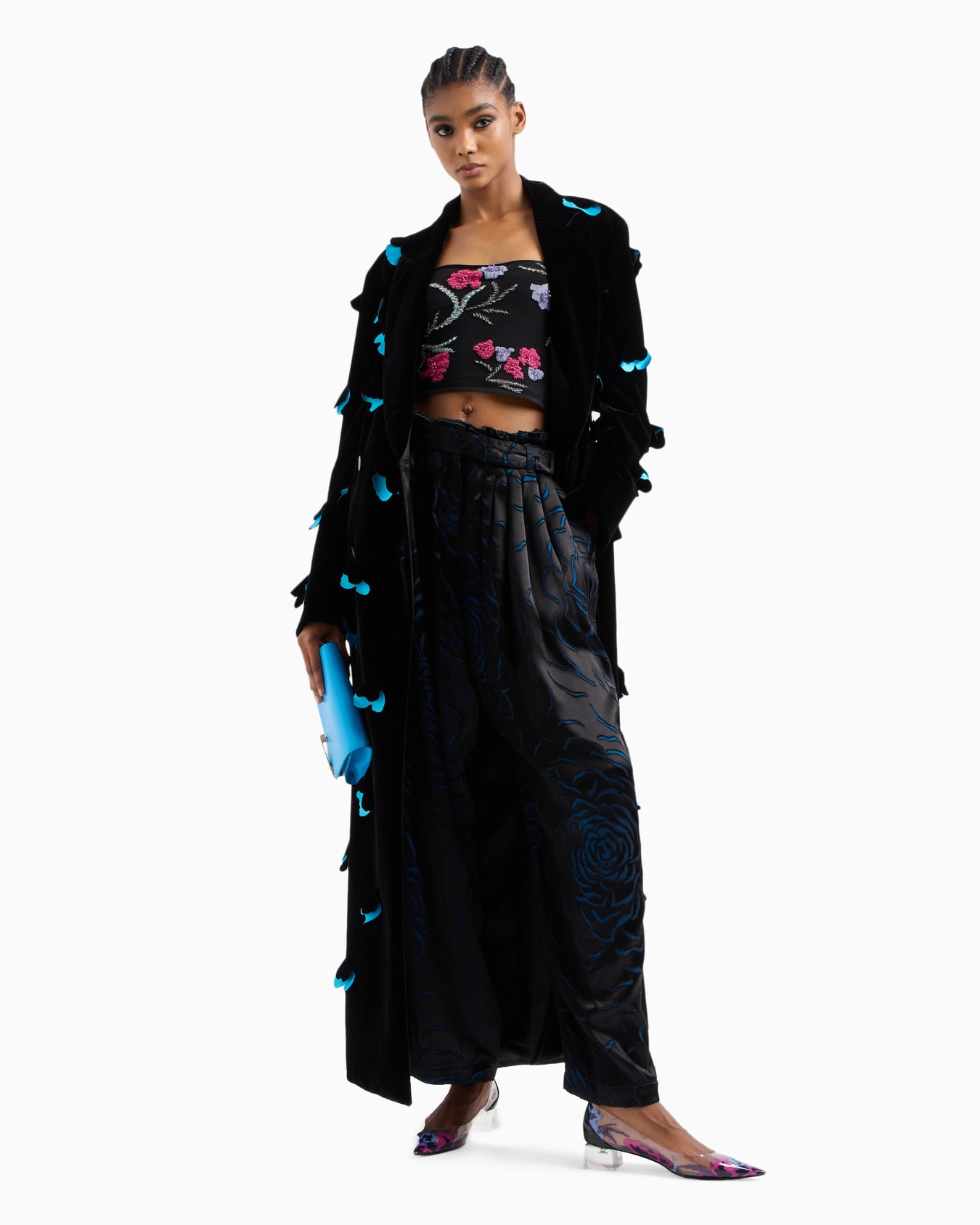Pantalon à pinces en viscose à soie dévorée Diapositive 4