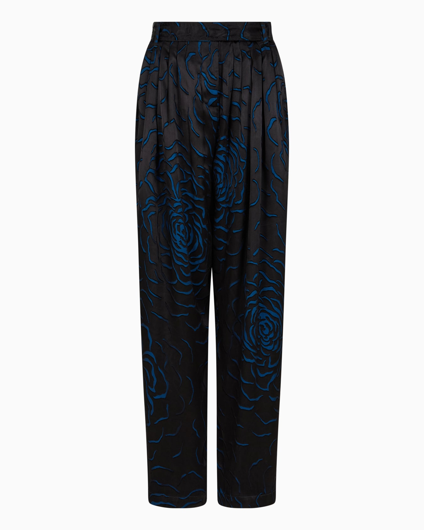 Pantalon à pinces en viscose à soie dévorée Diapositive 0