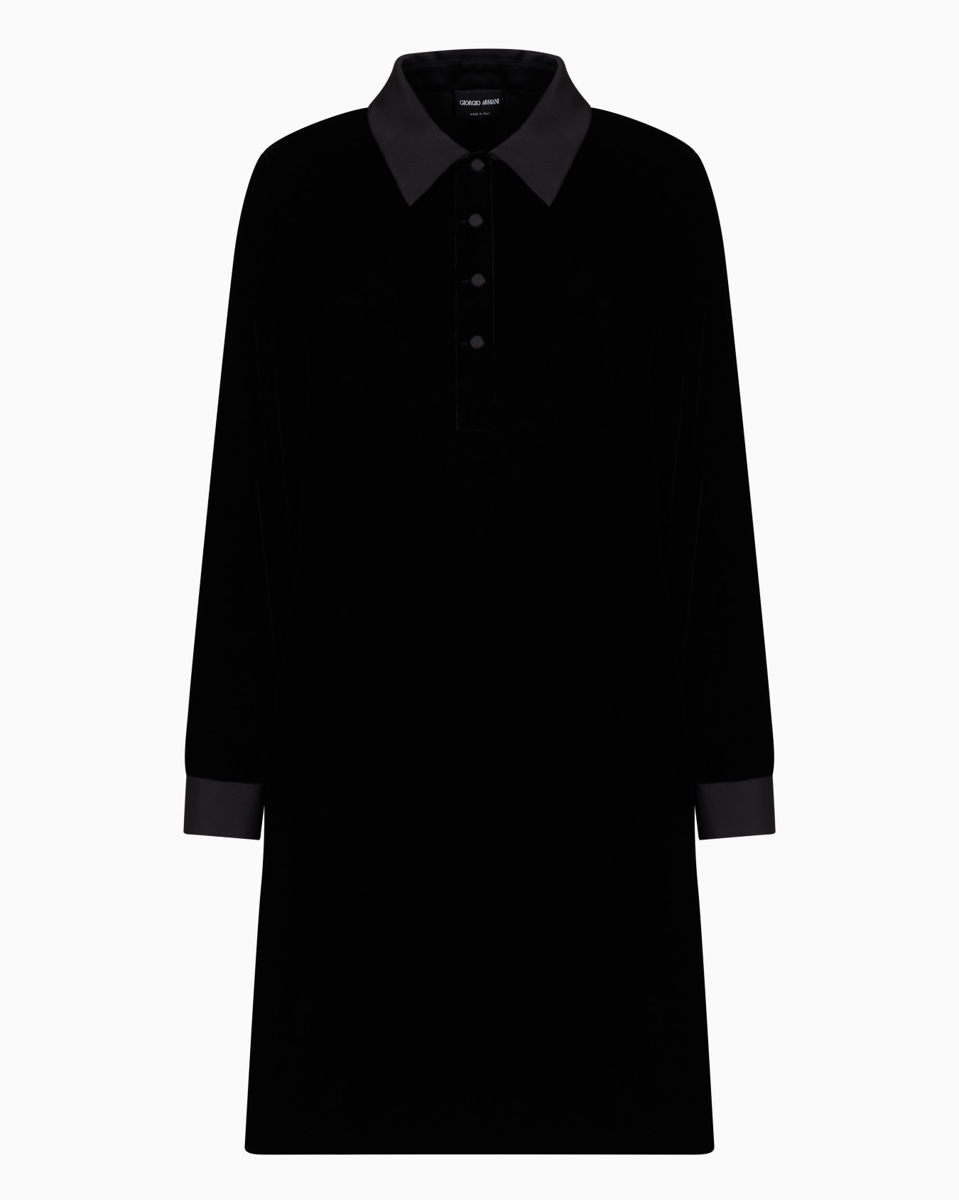 Velvet and silk long-sleeved tunic Slide 0