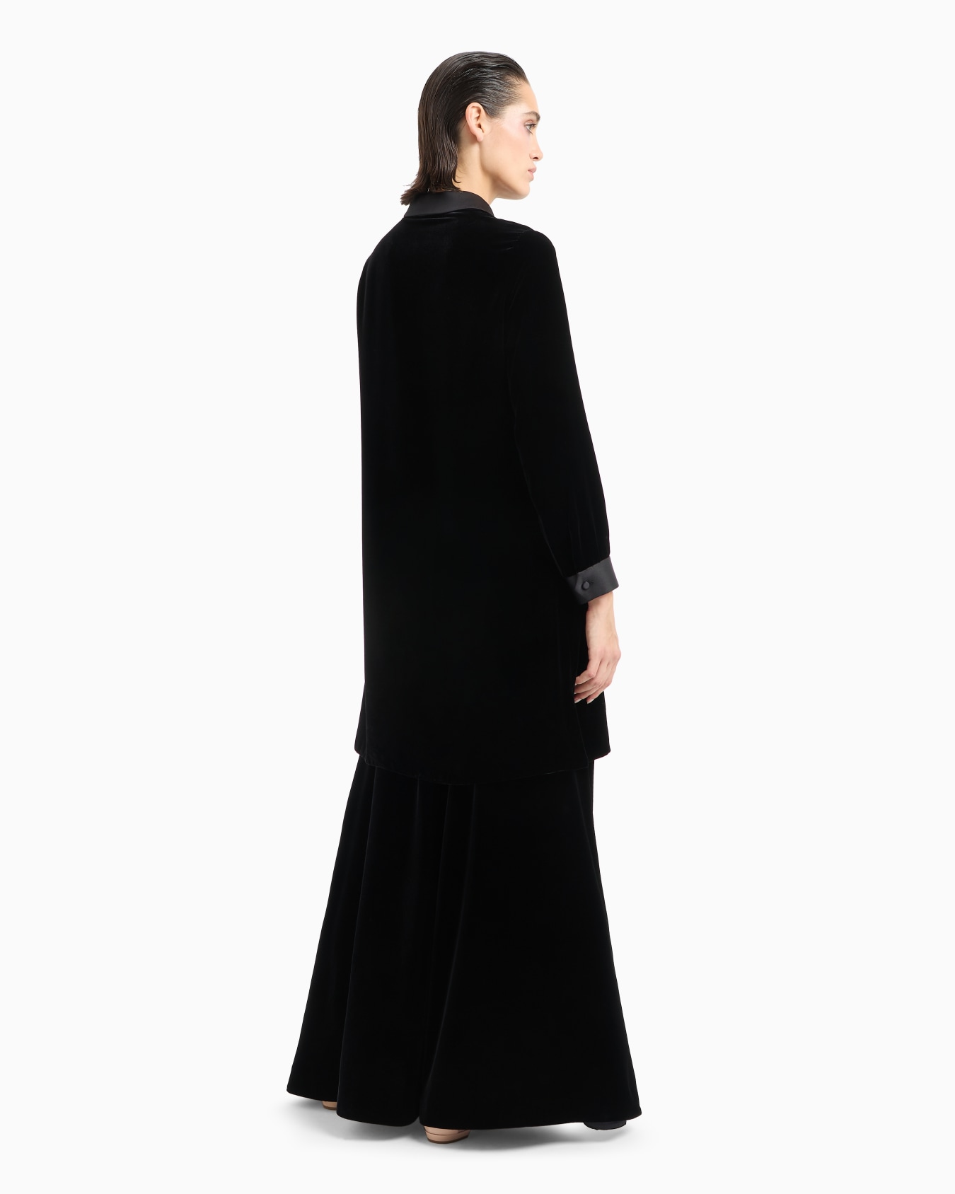 Velvet and silk long-sleeved tunic Slide 2