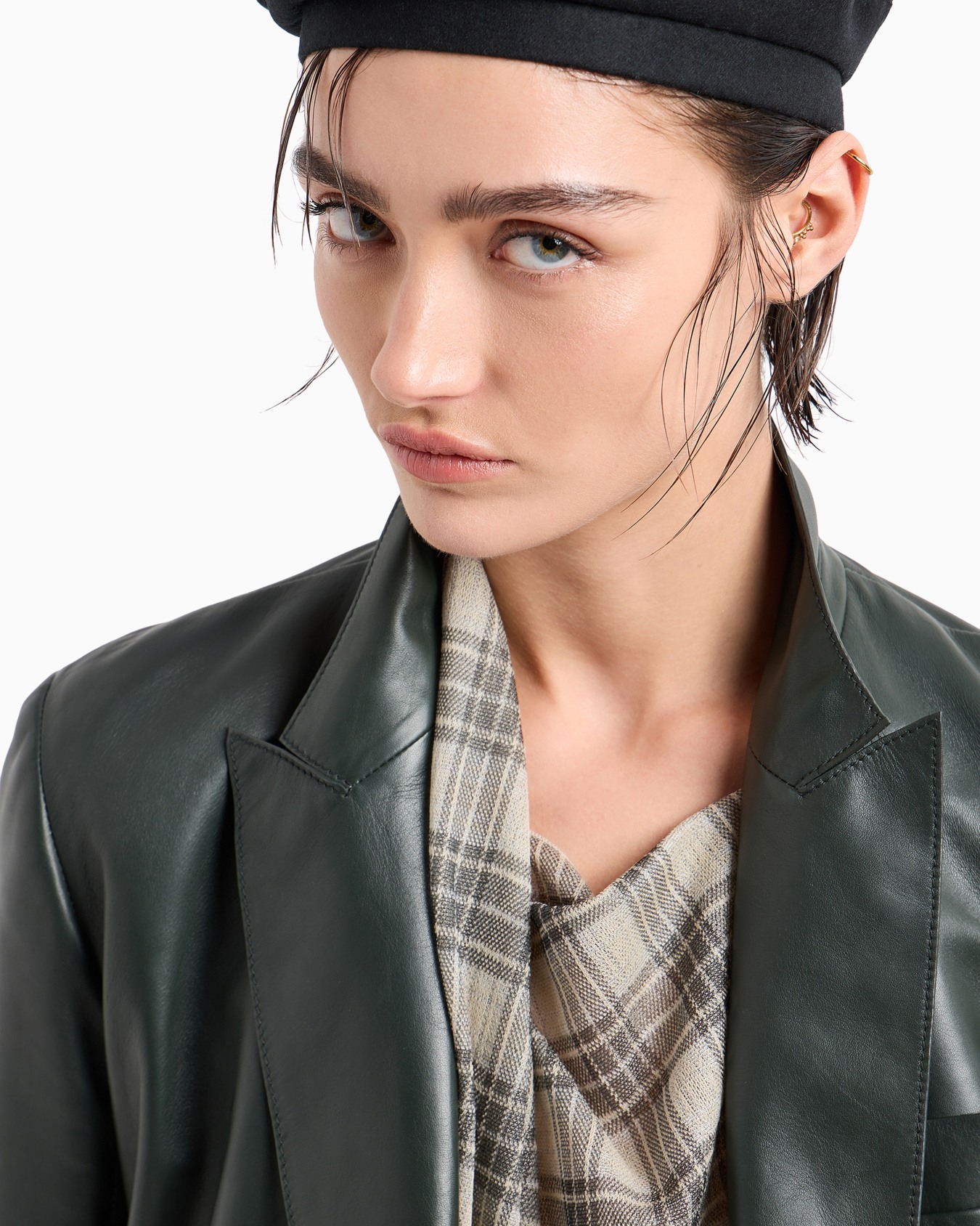 Double-breasted jacket in nappa leather Slide 5