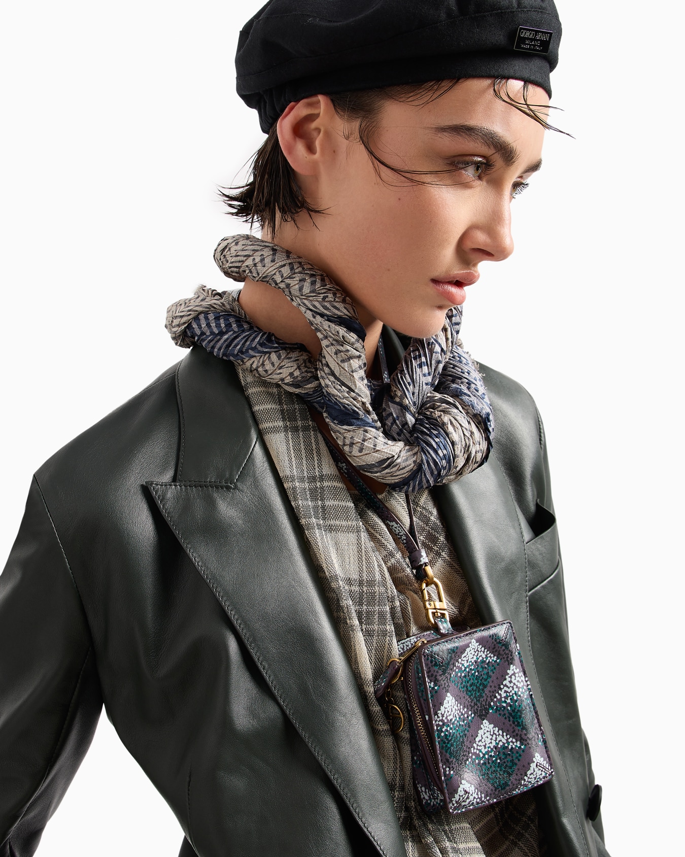 Double-breasted jacket in nappa leather Slide 6