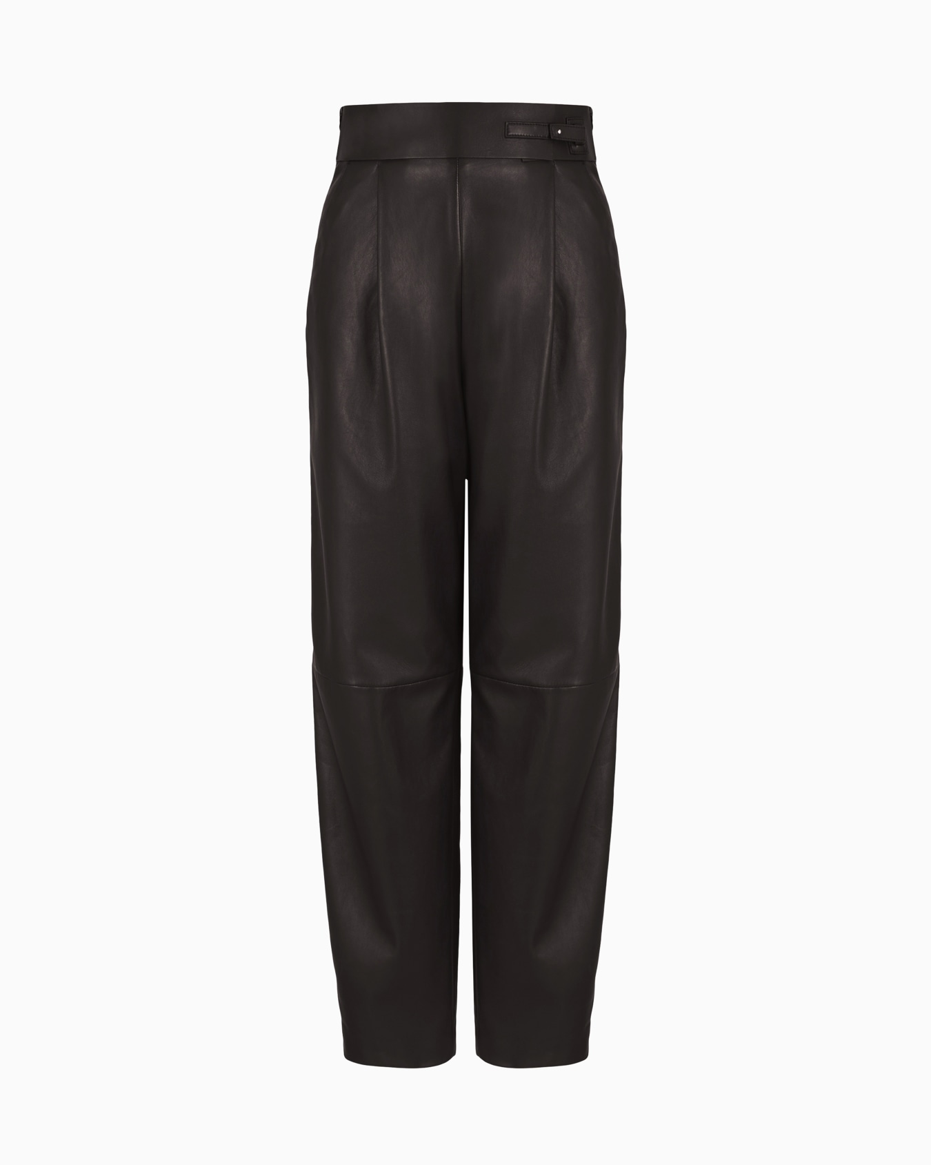 Gerade geschnittene Hose aus Nappa Folie 0