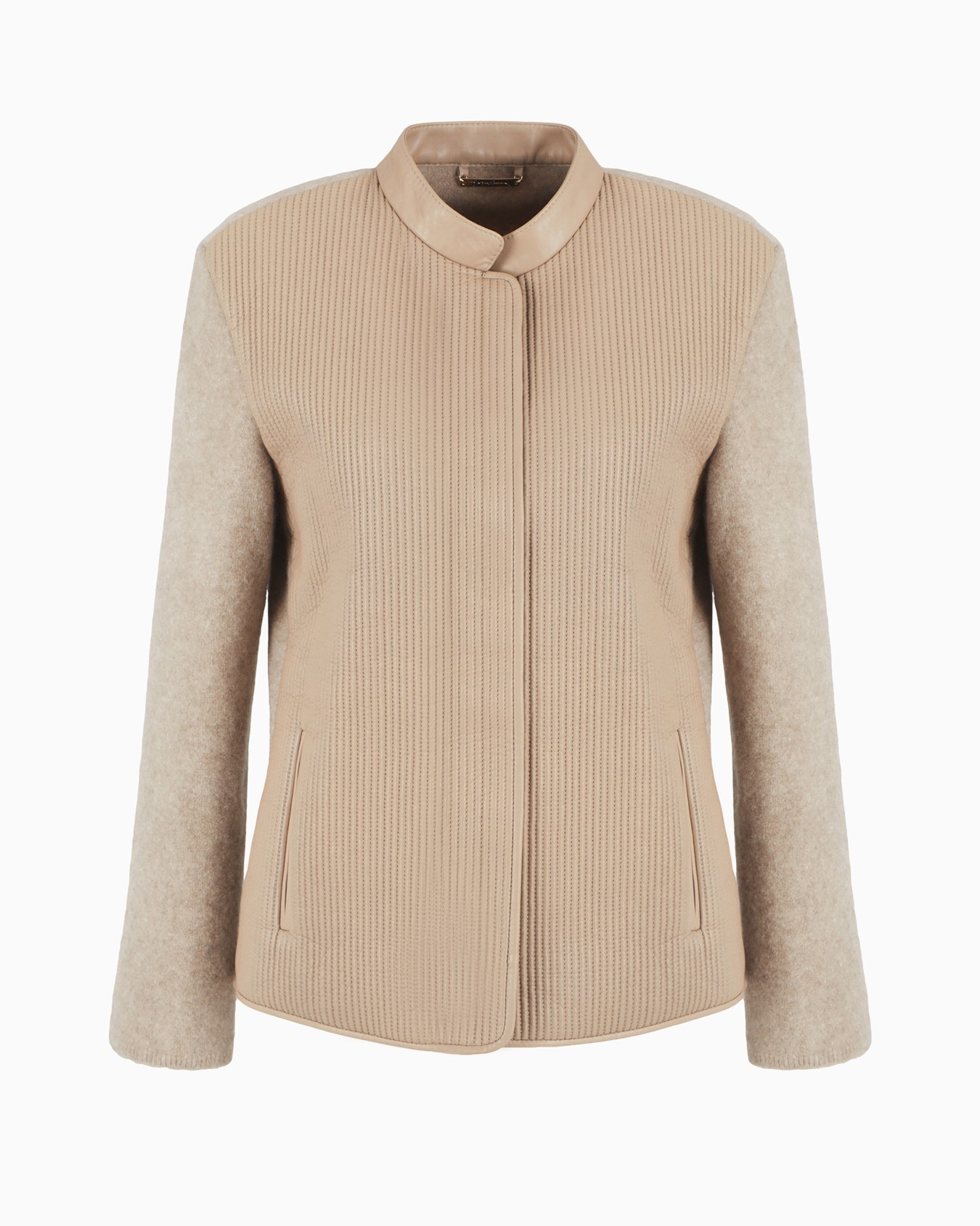 Single-breasted jacket in quilted nappa leather Slide 0