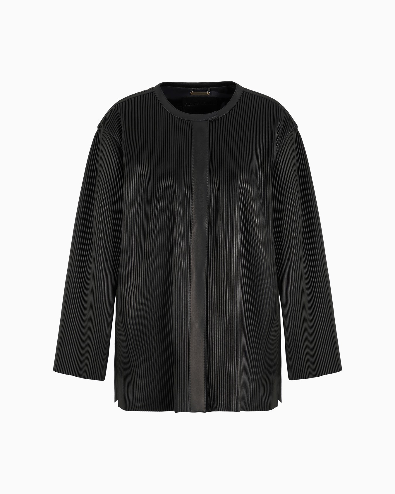 Pleated nappa-leather blouson Slide 0