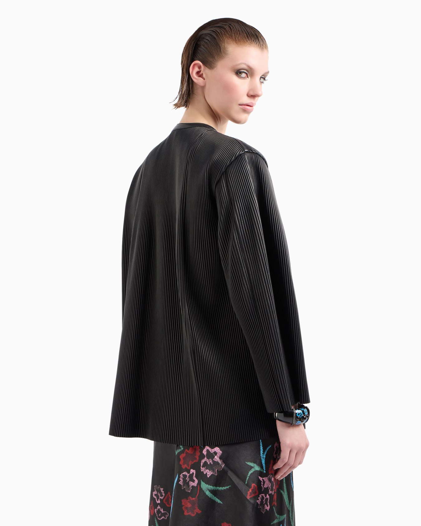 Pleated nappa-leather blouson Slide 2