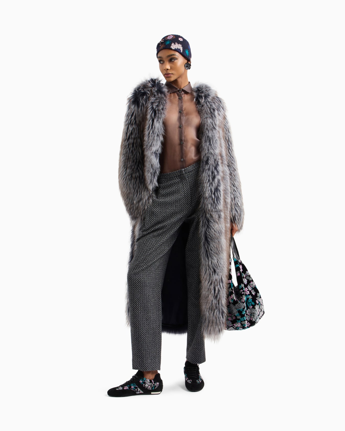 Long lambskin shearling coat Slide 1