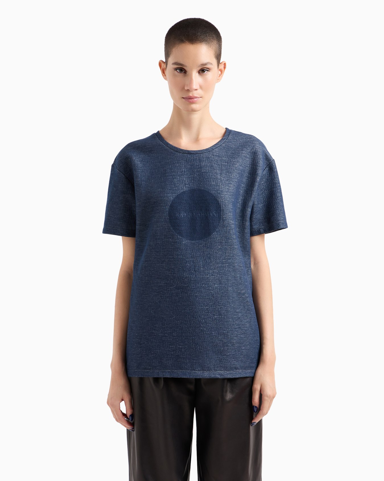 T-shirt surdimensionné en jersey double de coton Collection Denim Diapositive 2