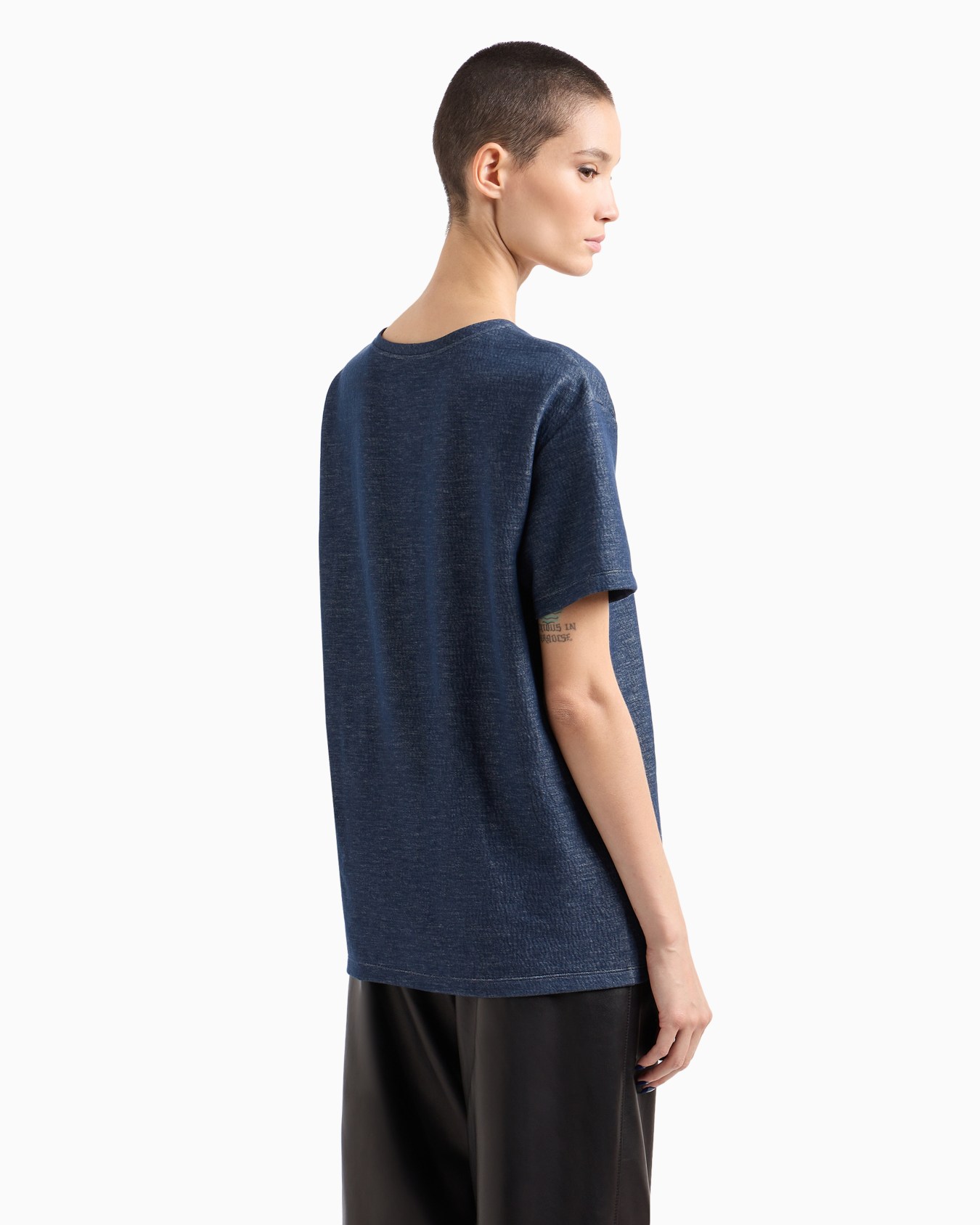 T-shirt surdimensionné en jersey double de coton Collection Denim Diapositive 3