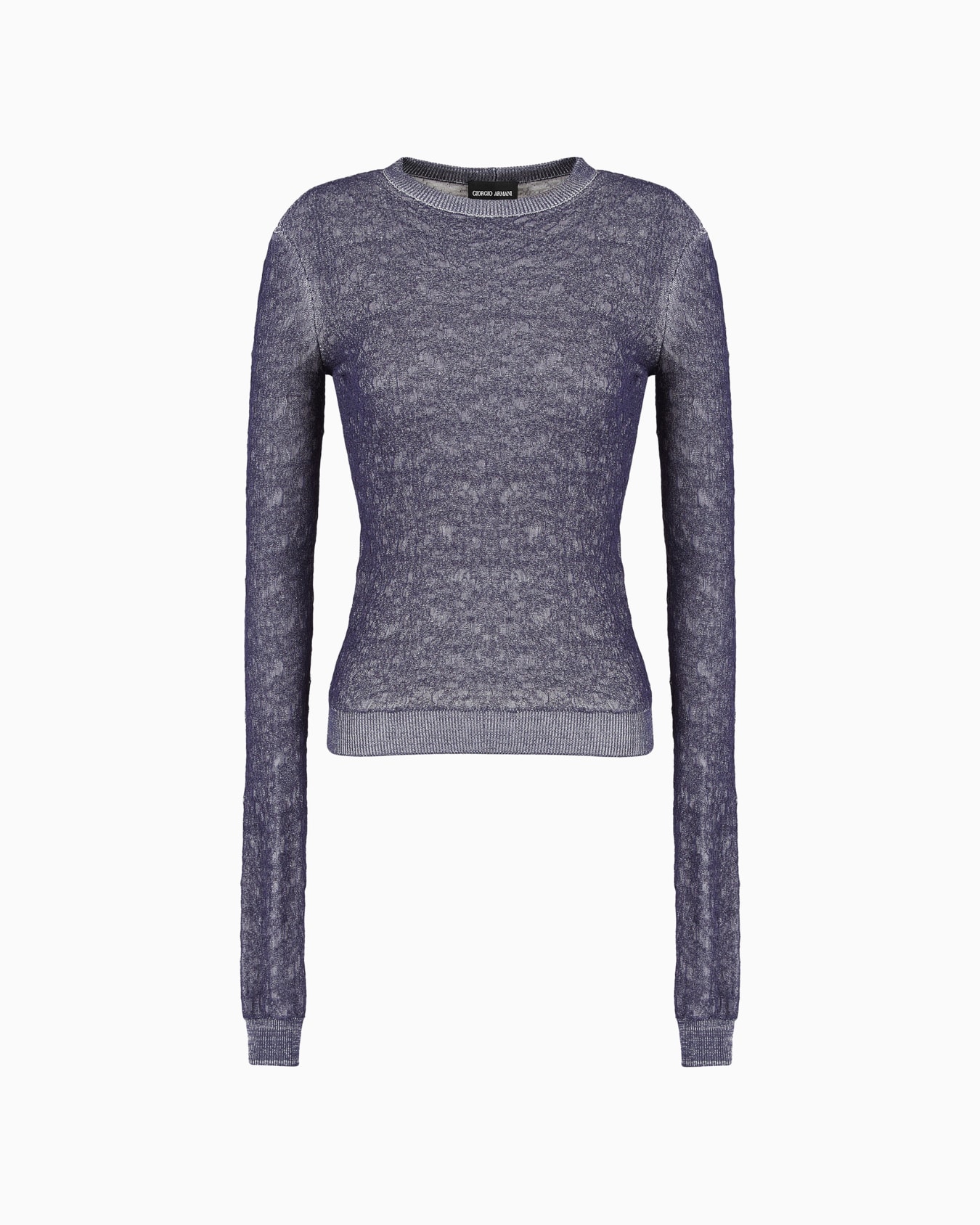 Denim Collection crew-neck jumper in viscose-blend waffle Slide 0